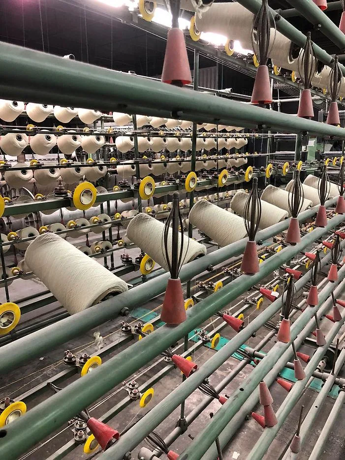 Industrial yarn winding — external visual reference