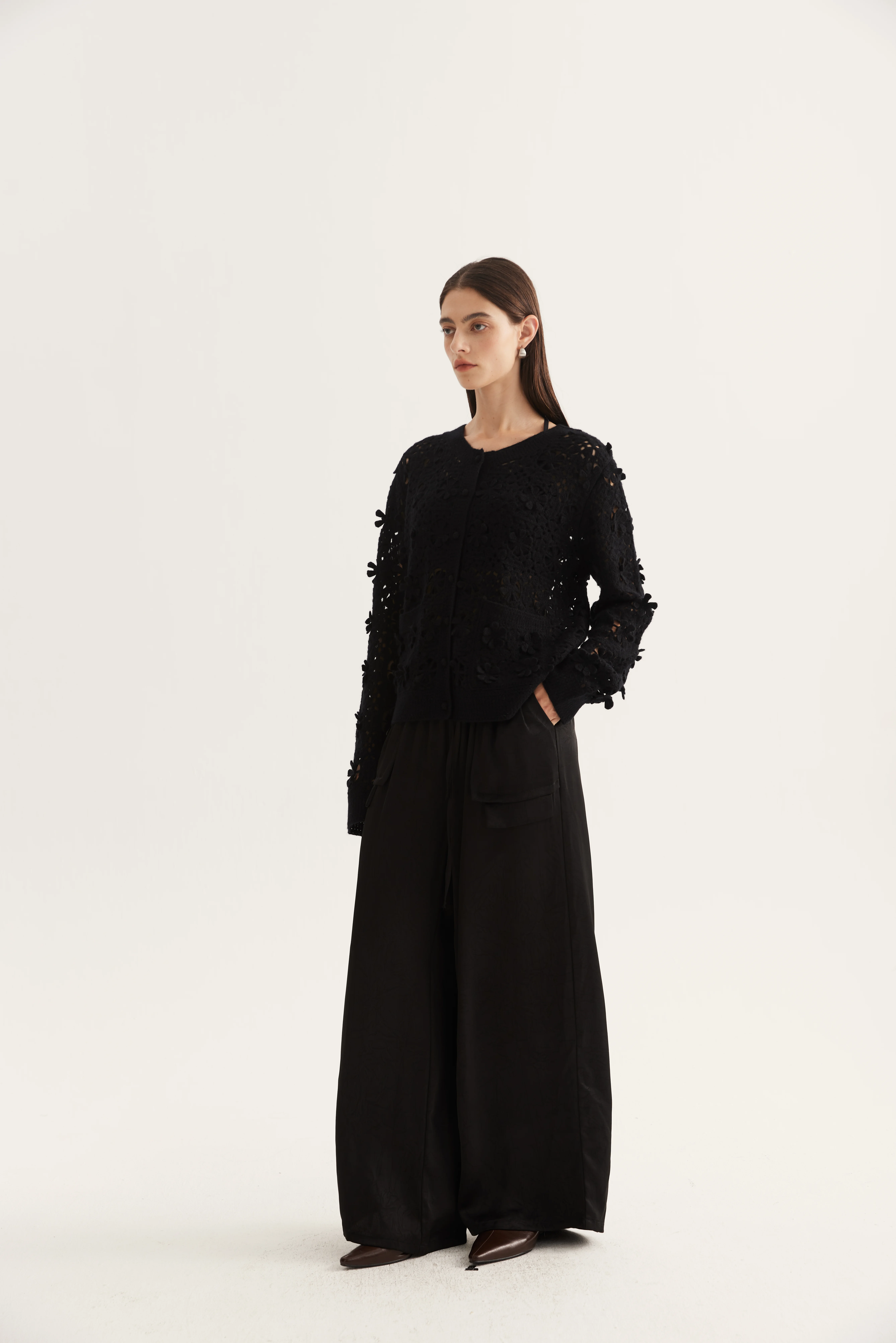 Surface-Decorated Cashmere Cardigan product reference