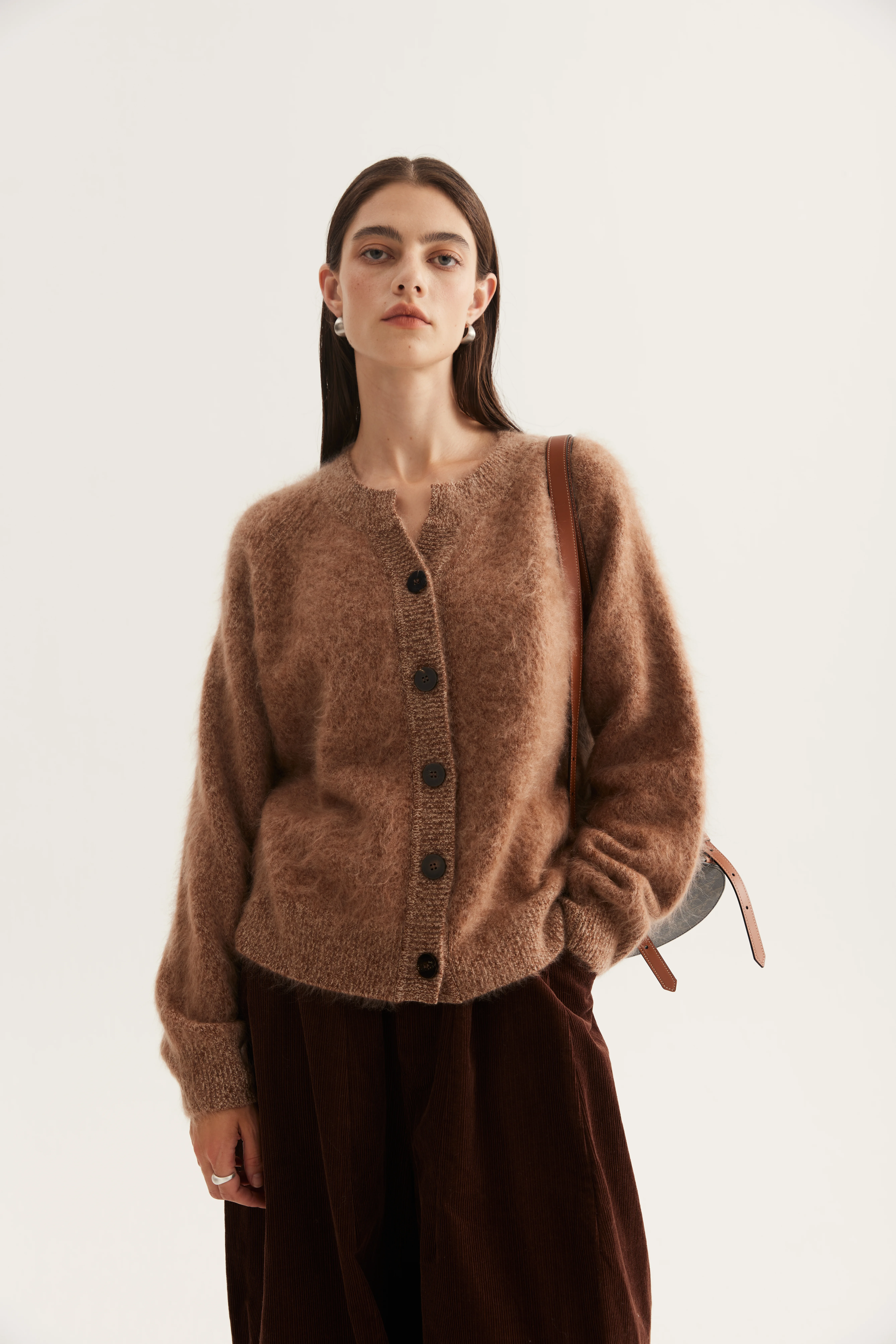 Brushed Cashmere Cardigan reference view 3