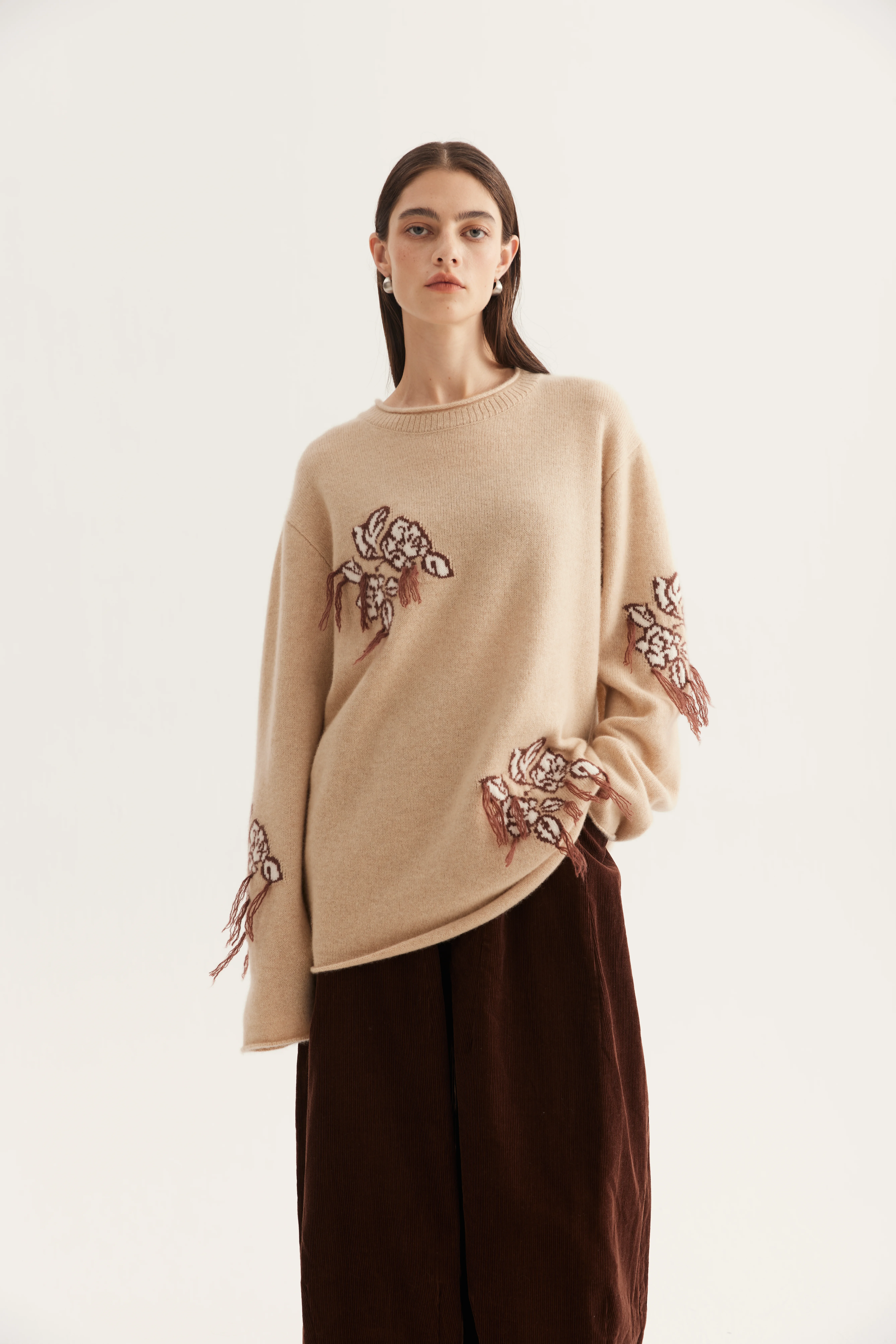 Placed-Motif Cashmere Pullover product reference