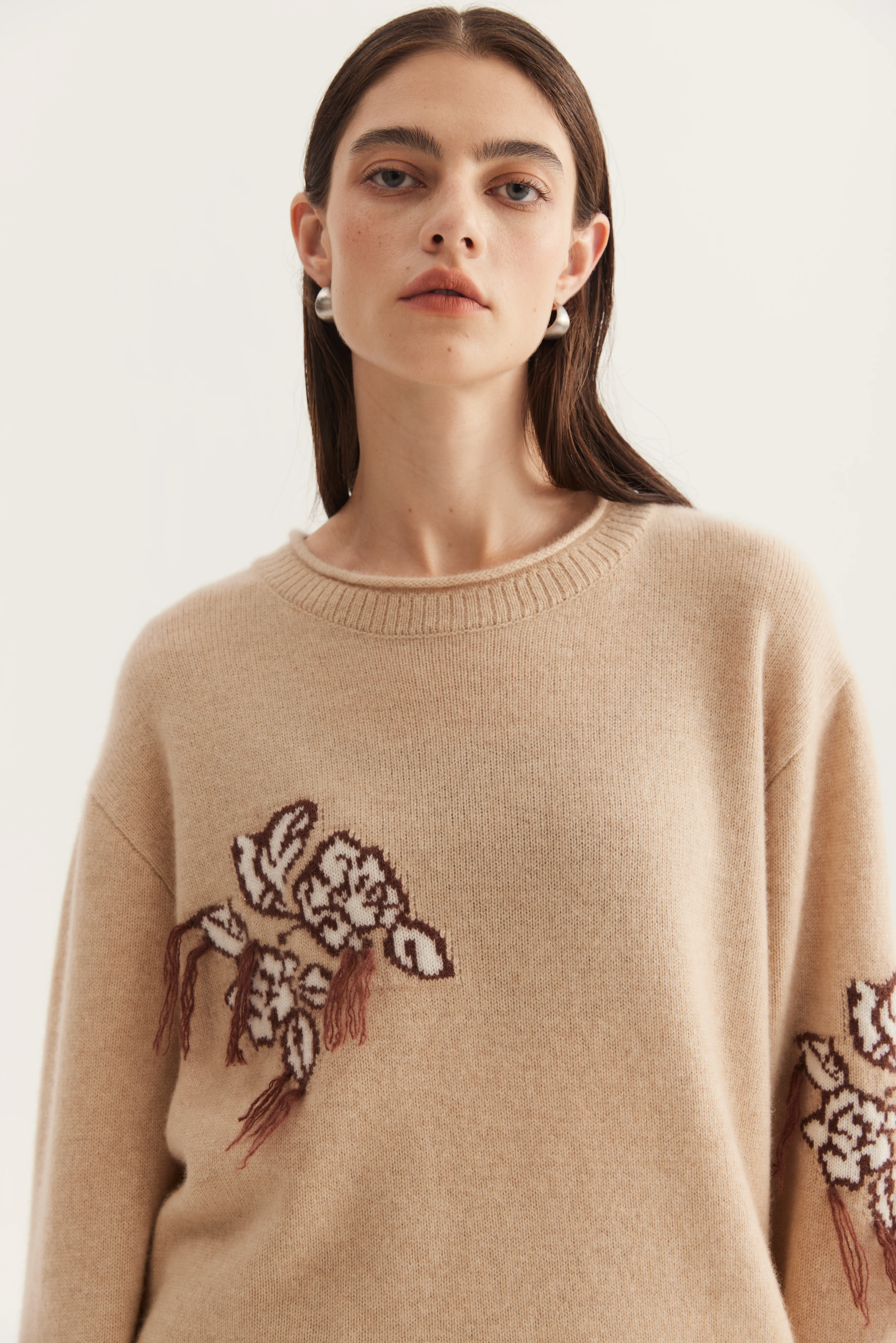 Placed-Motif Cashmere Pullover reference view 2