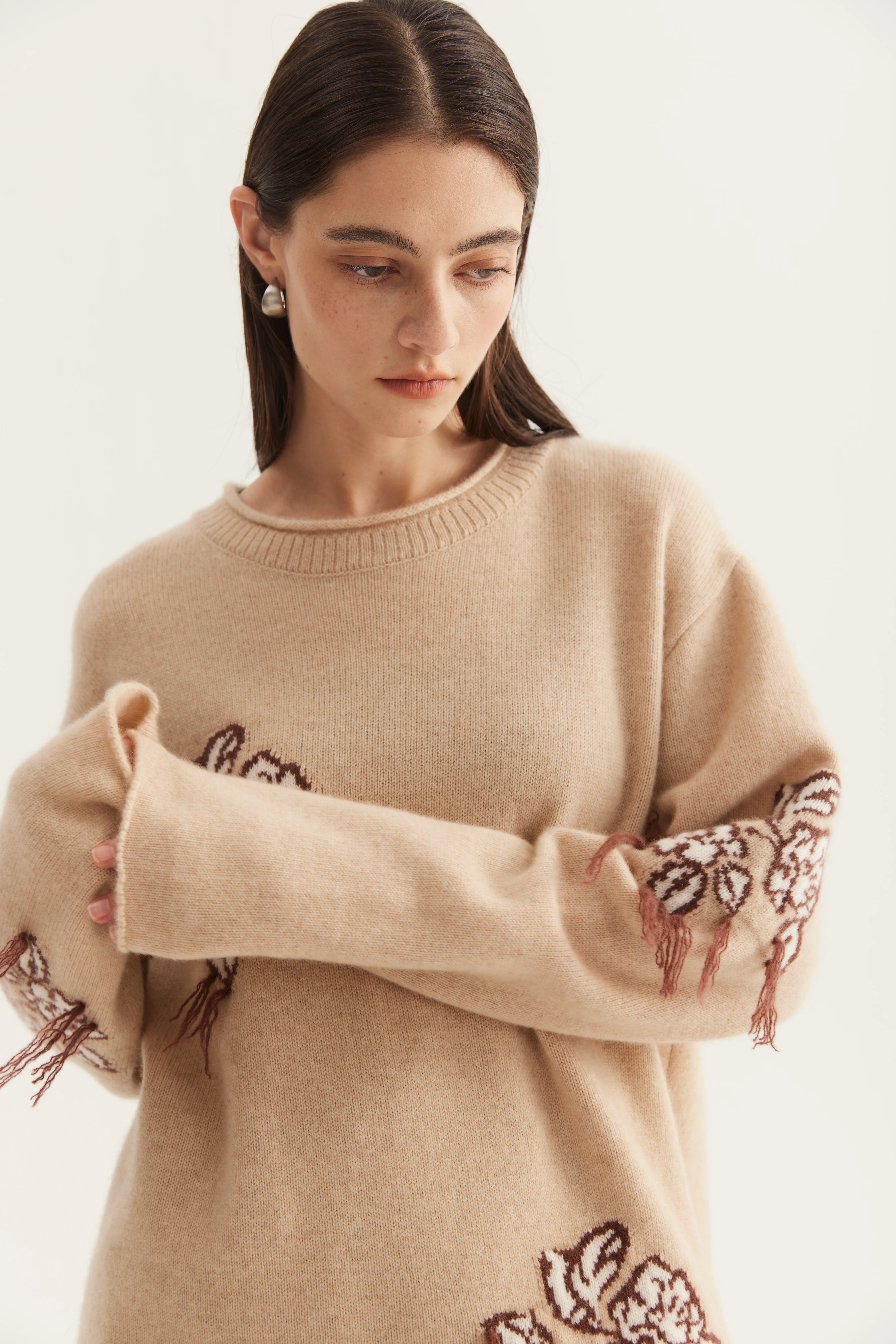 Placed-Motif Cashmere Pullover reference view 3