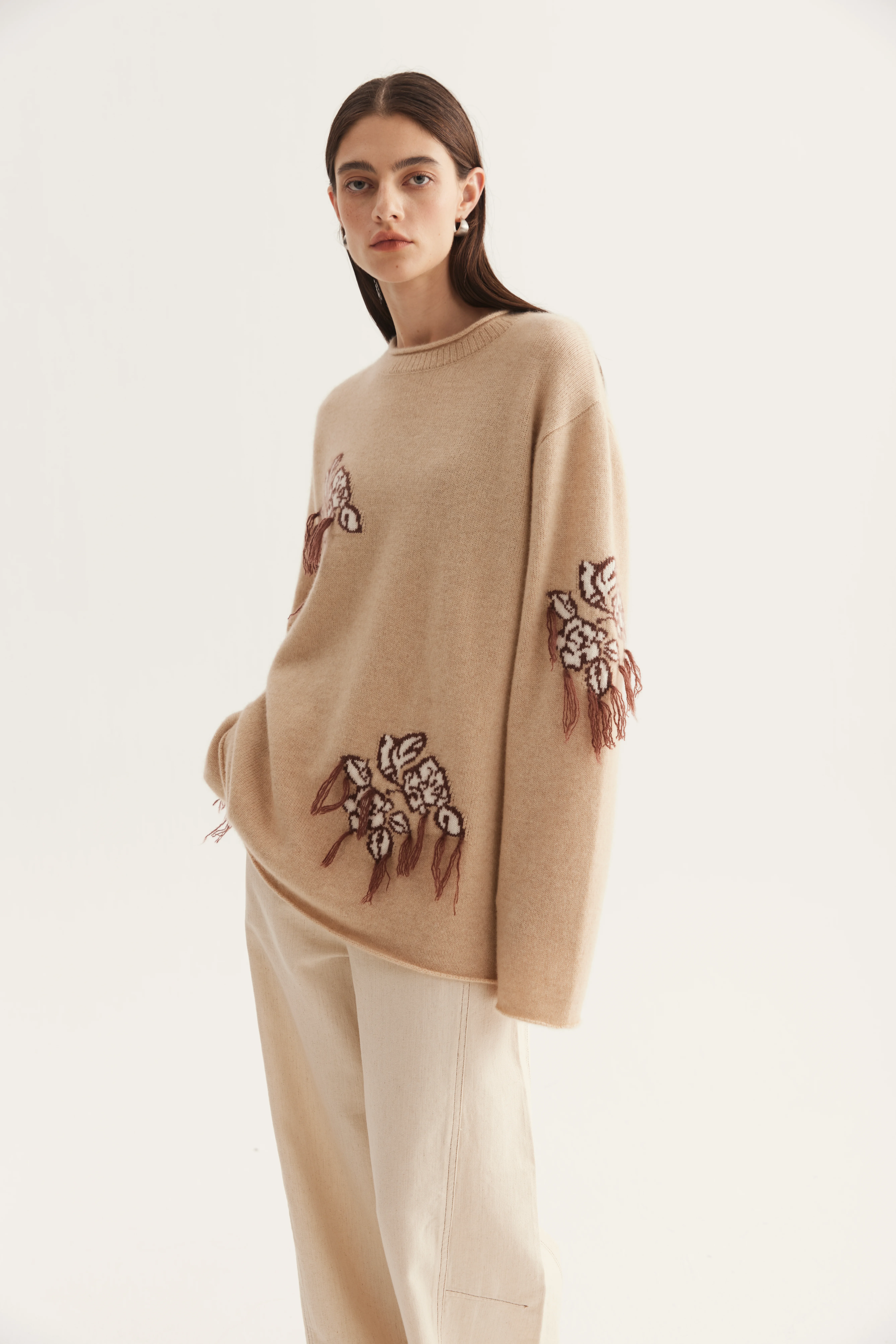 Placed-Motif Cashmere Pullover reference view 5