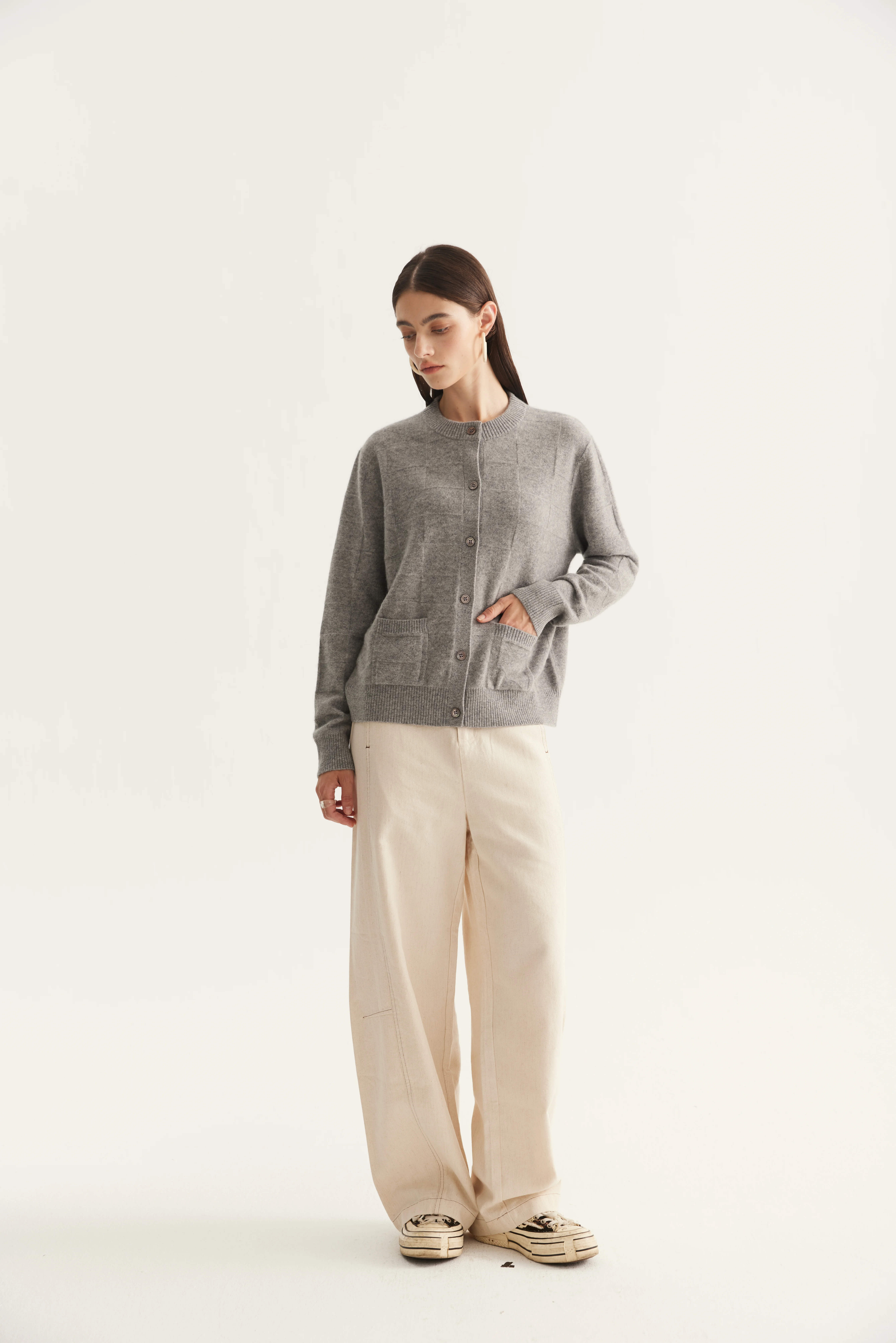 Textured Cashmere Button Sweater Vest reference view 4