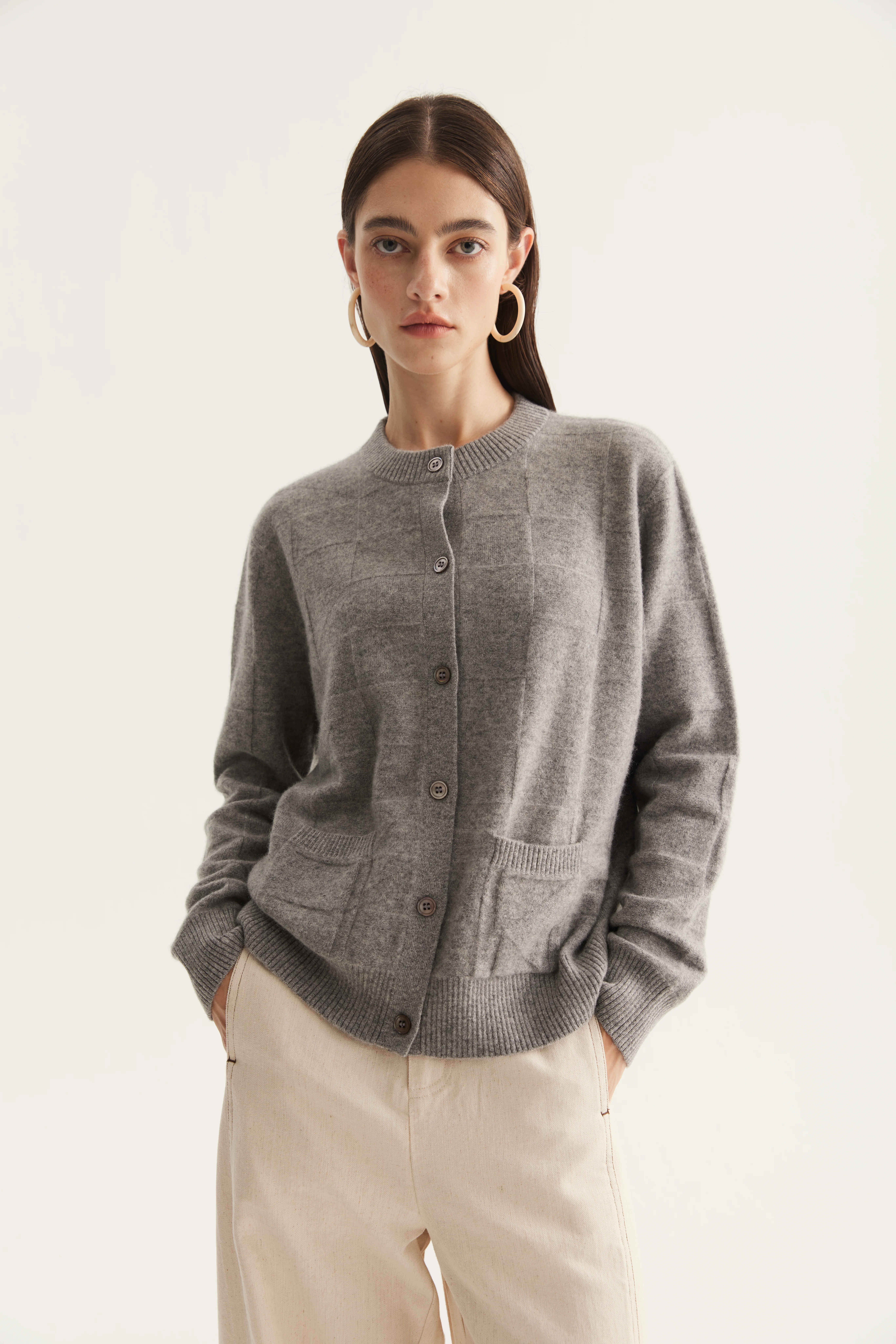 Textured Cashmere Button Sweater Vest reference view 6