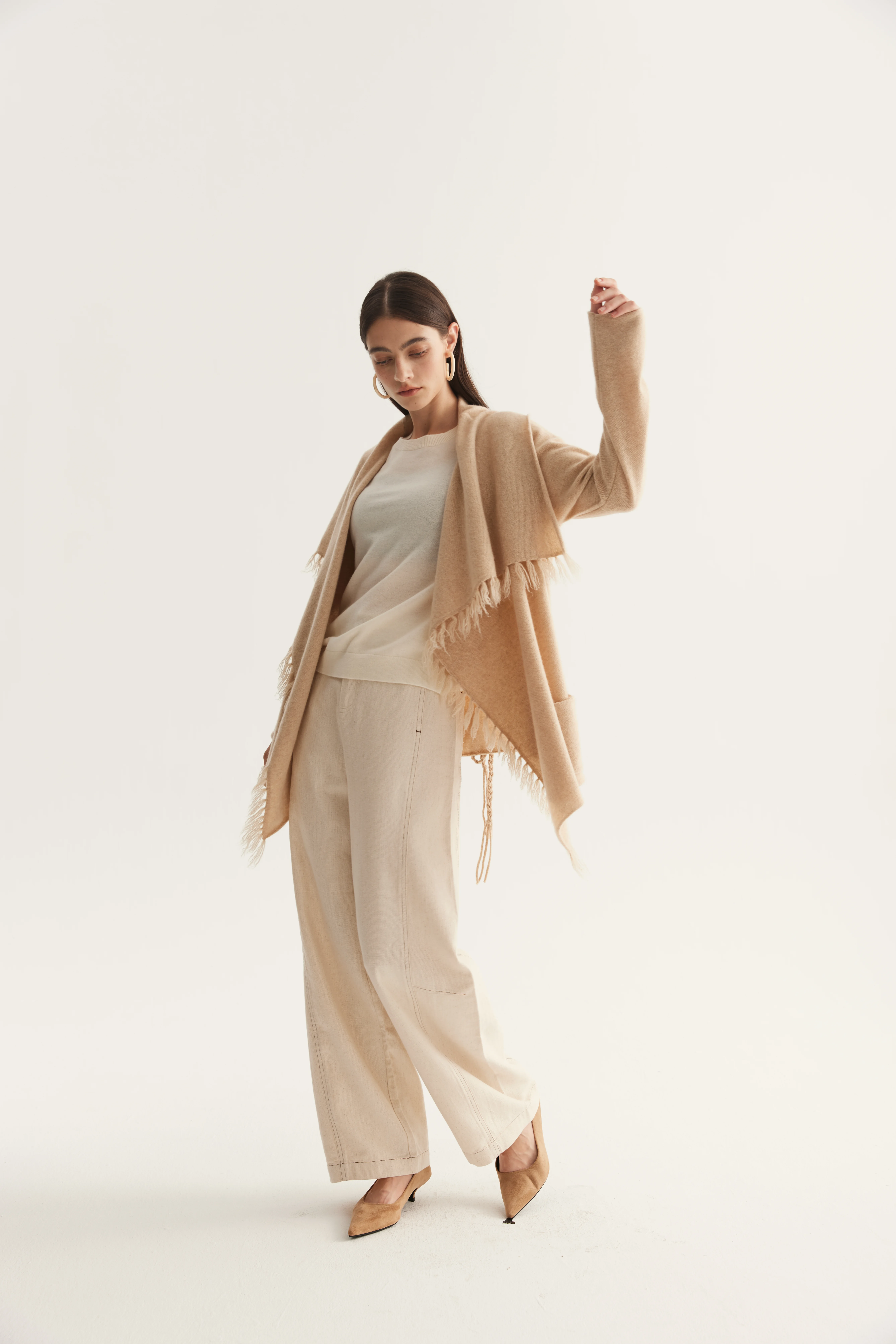 Fringed Cashmere Knit Jacket reference view 2