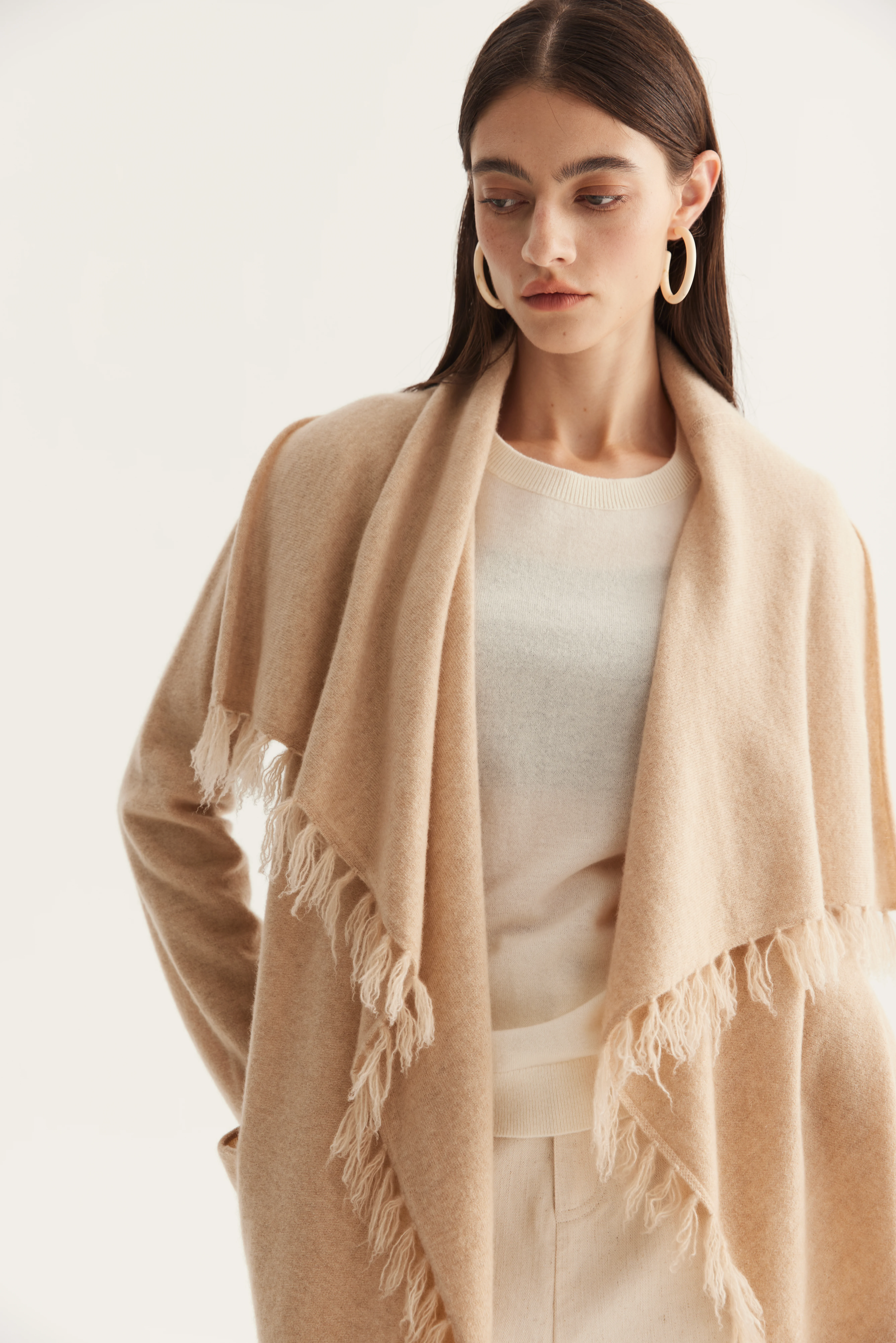 Fringed Cashmere Knit Jacket reference view 3