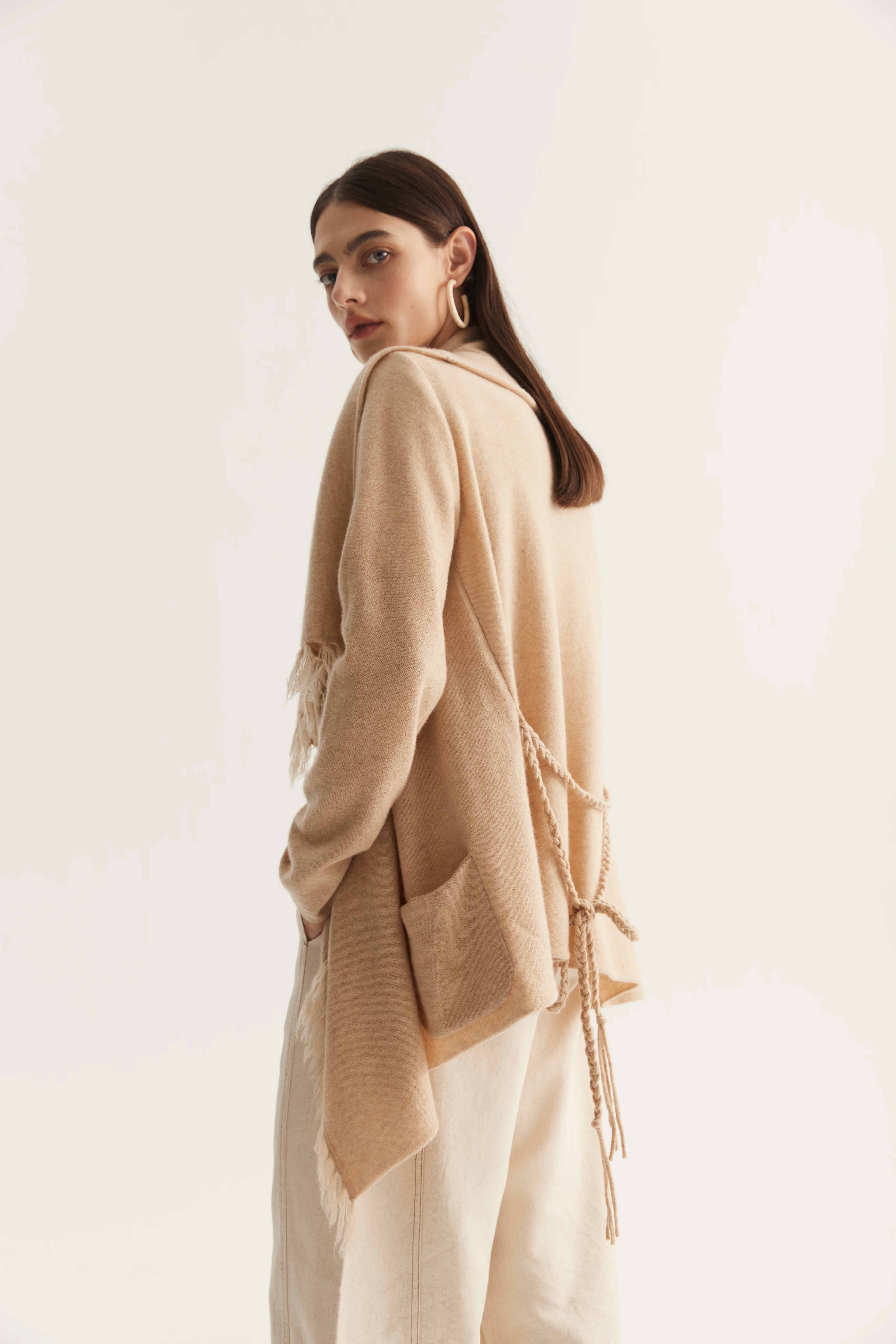 Fringed Cashmere Knit Jacket reference view 5