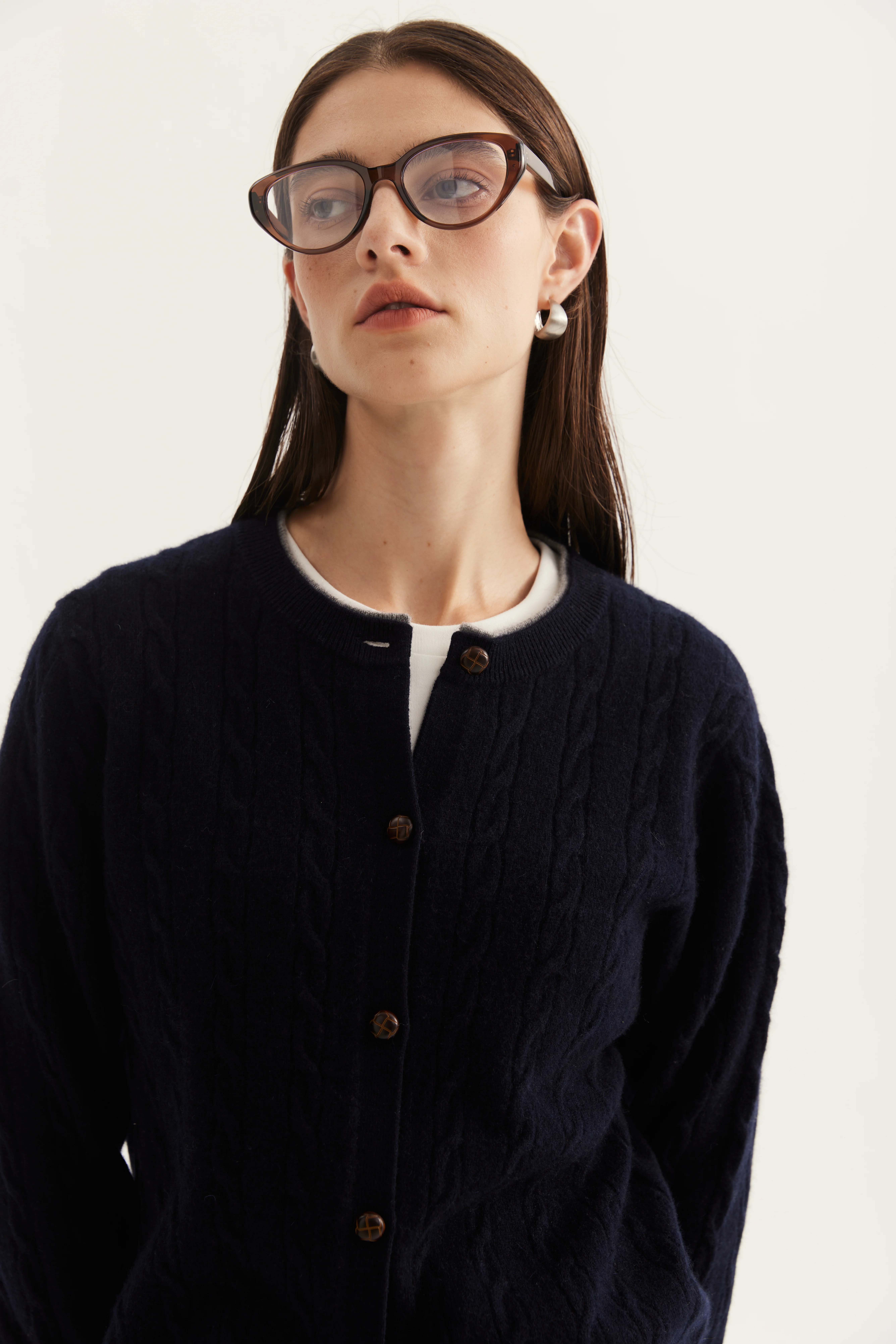 Cable Cashmere Cardigan reference view 3