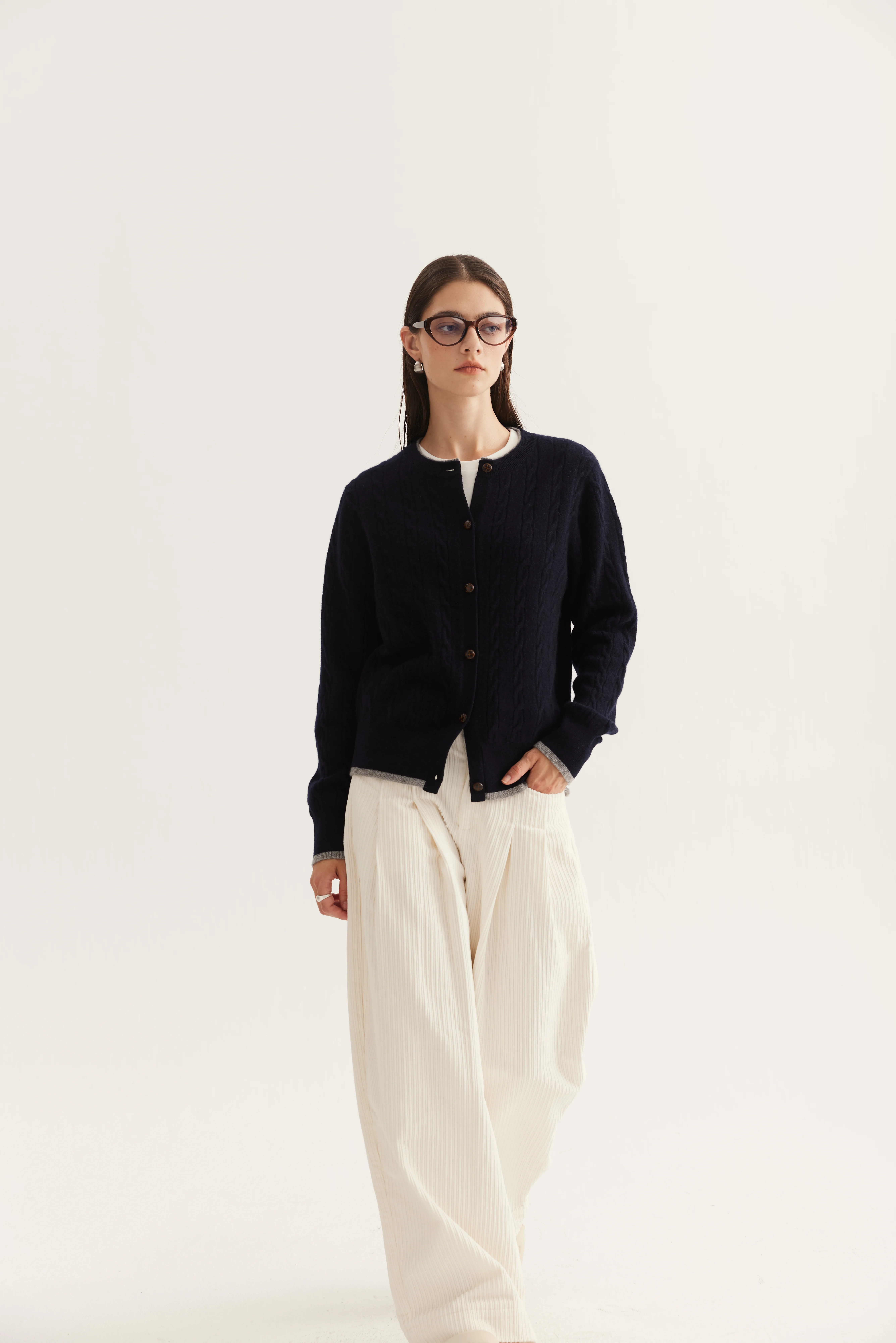 Cable Cashmere Cardigan reference view 4