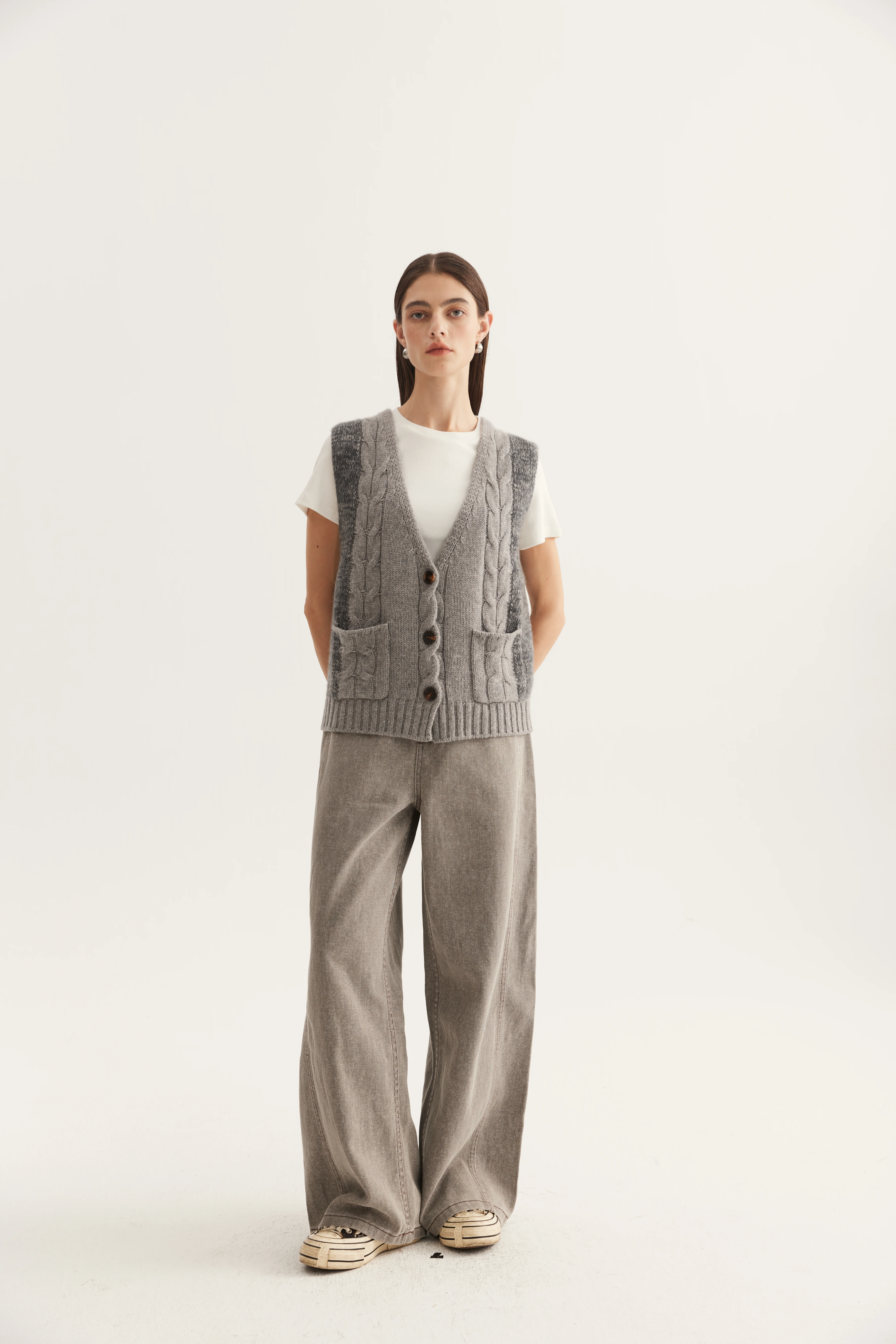 Cable Cashmere Sweater Vest reference view 2