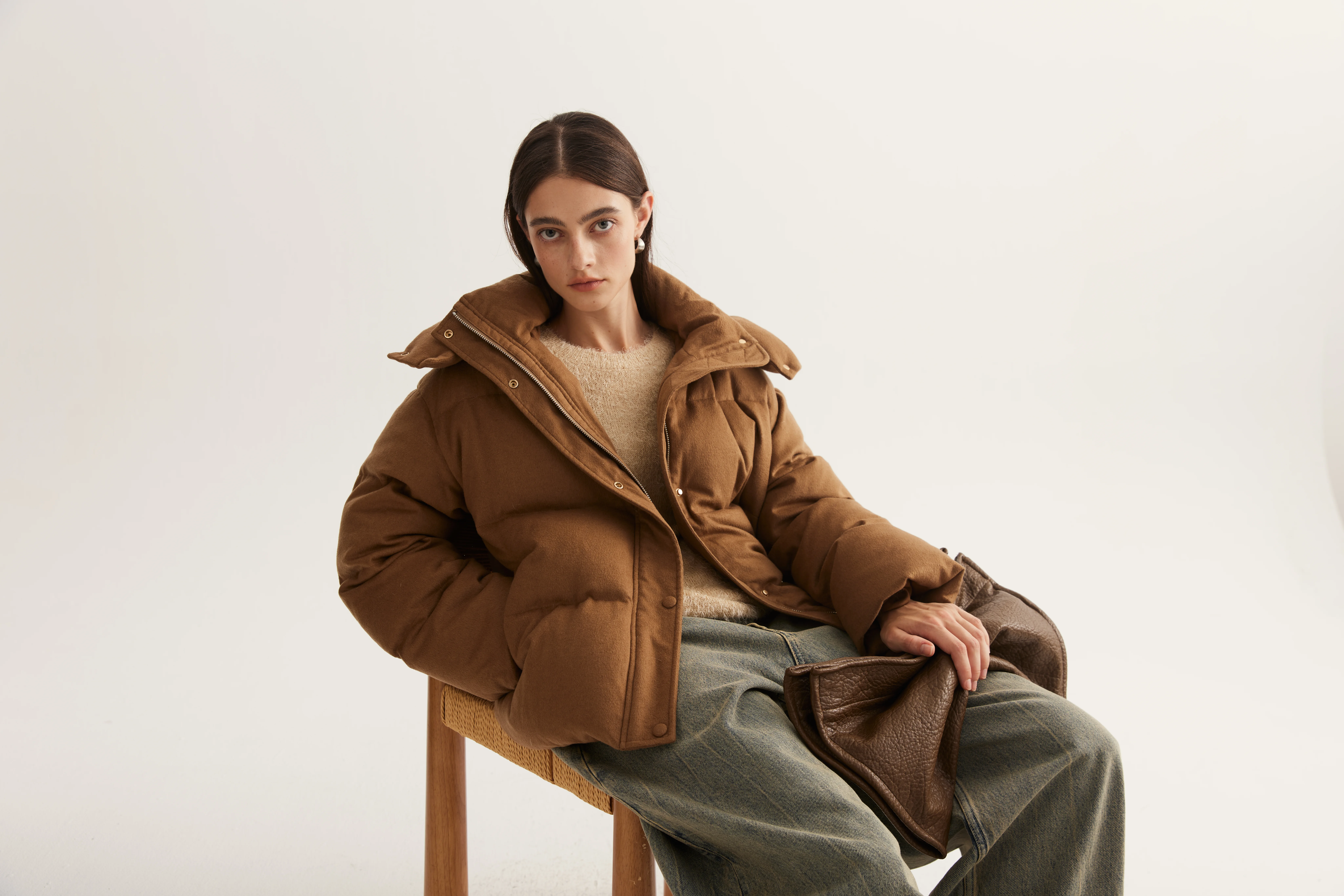 Cashmere-Faced Padded Knit Jacket reference view 2