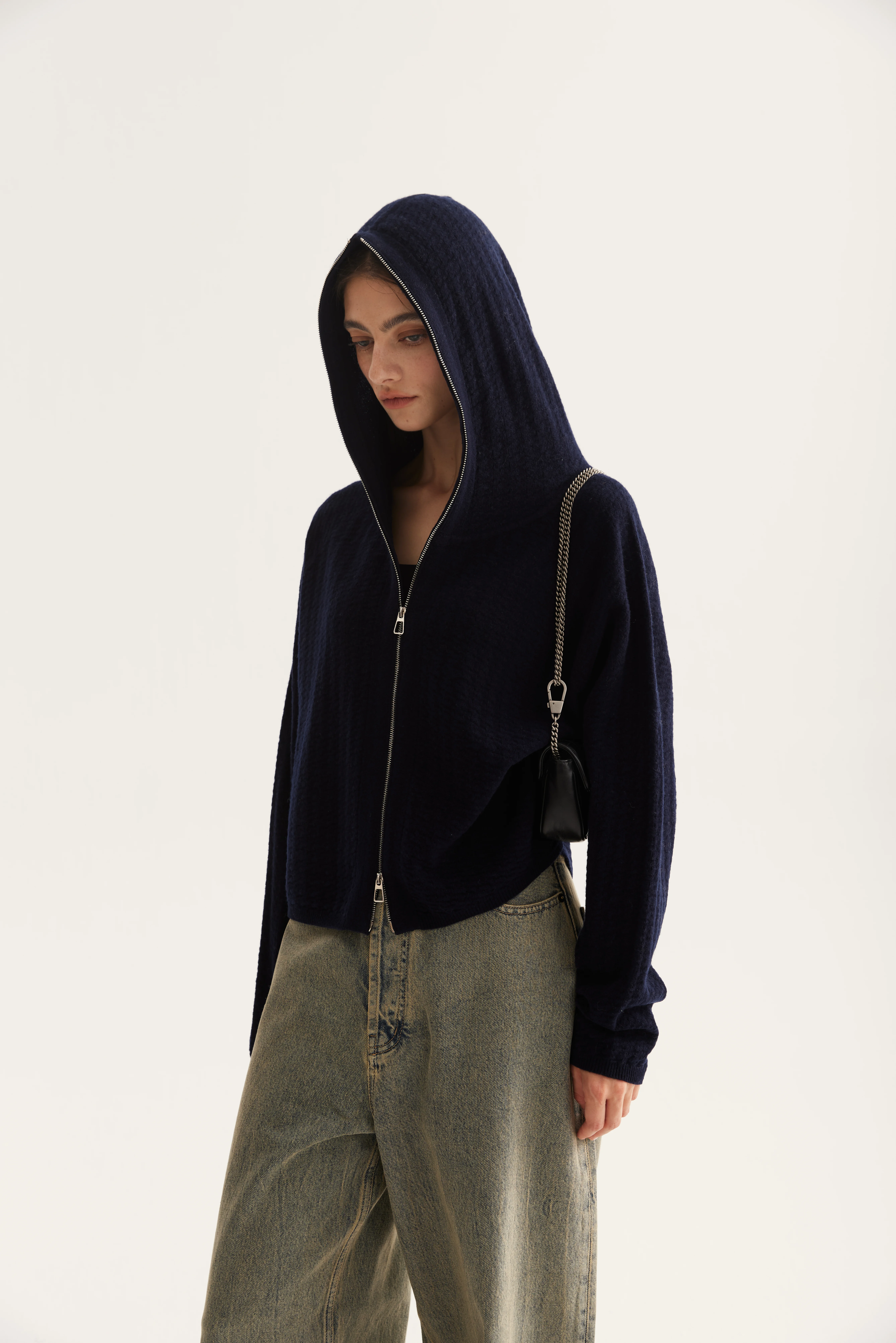 Hooded Cashmere Cardigan reference view 2