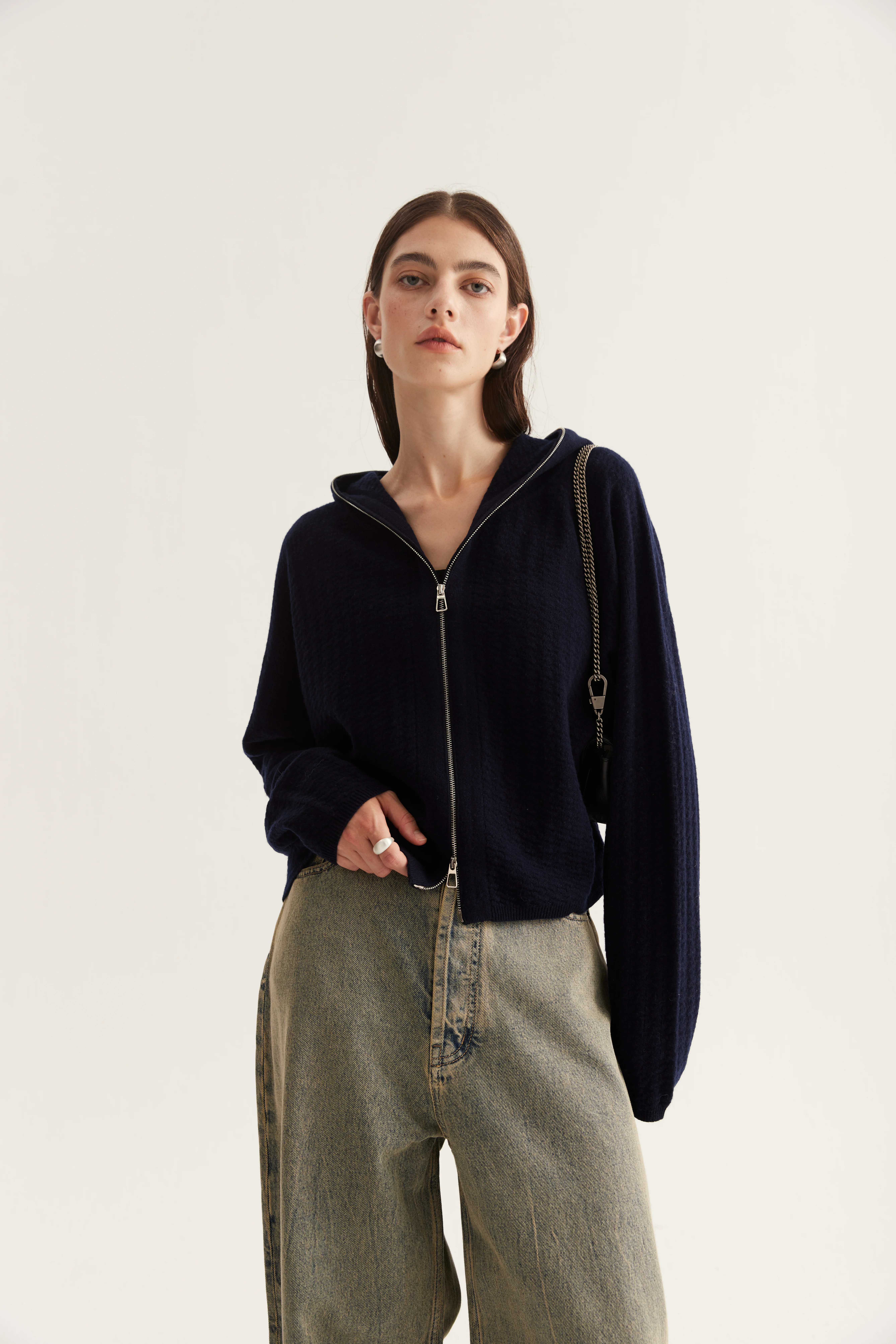 Hooded Cashmere Cardigan reference view 4