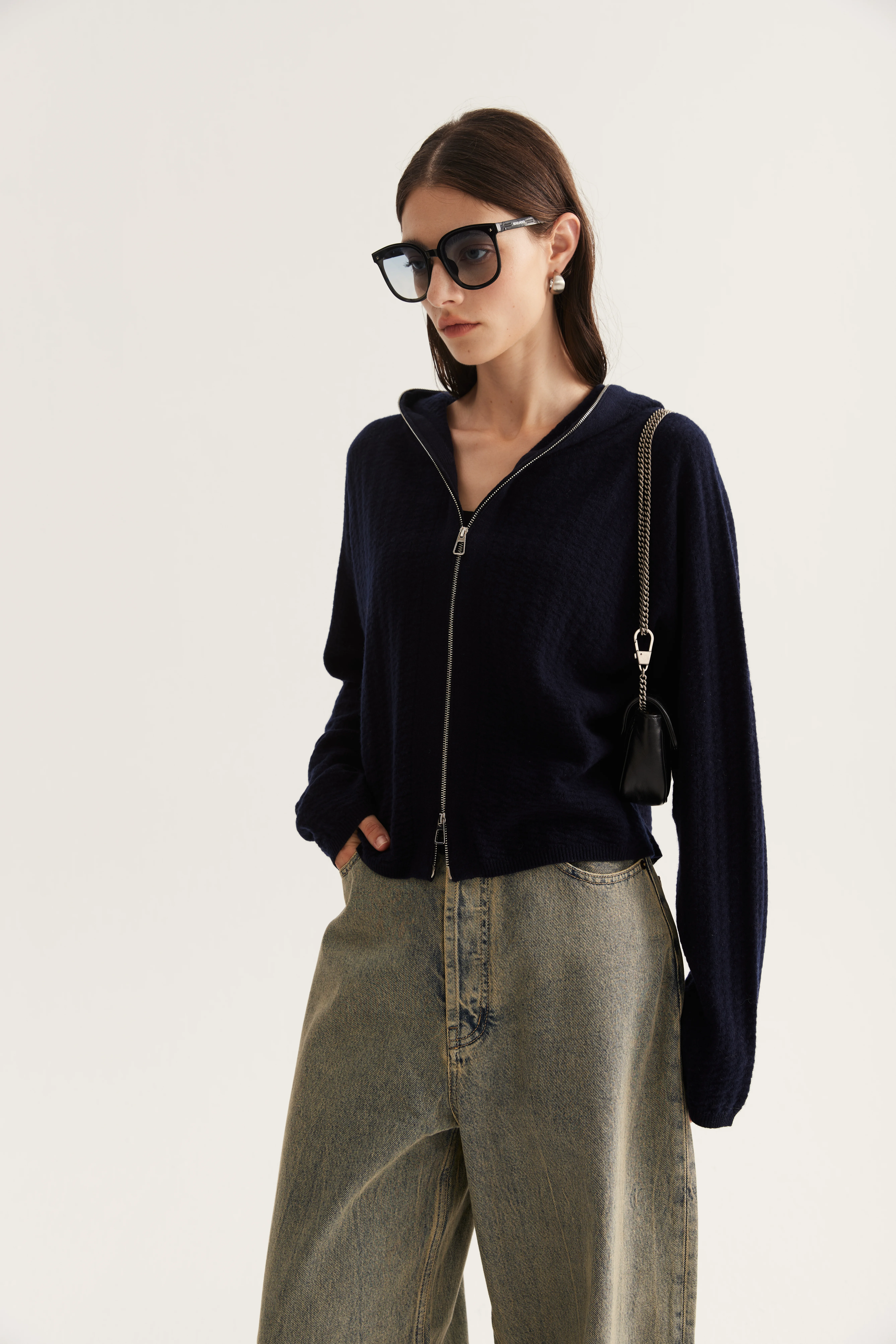 Hooded Cashmere Cardigan reference view 10