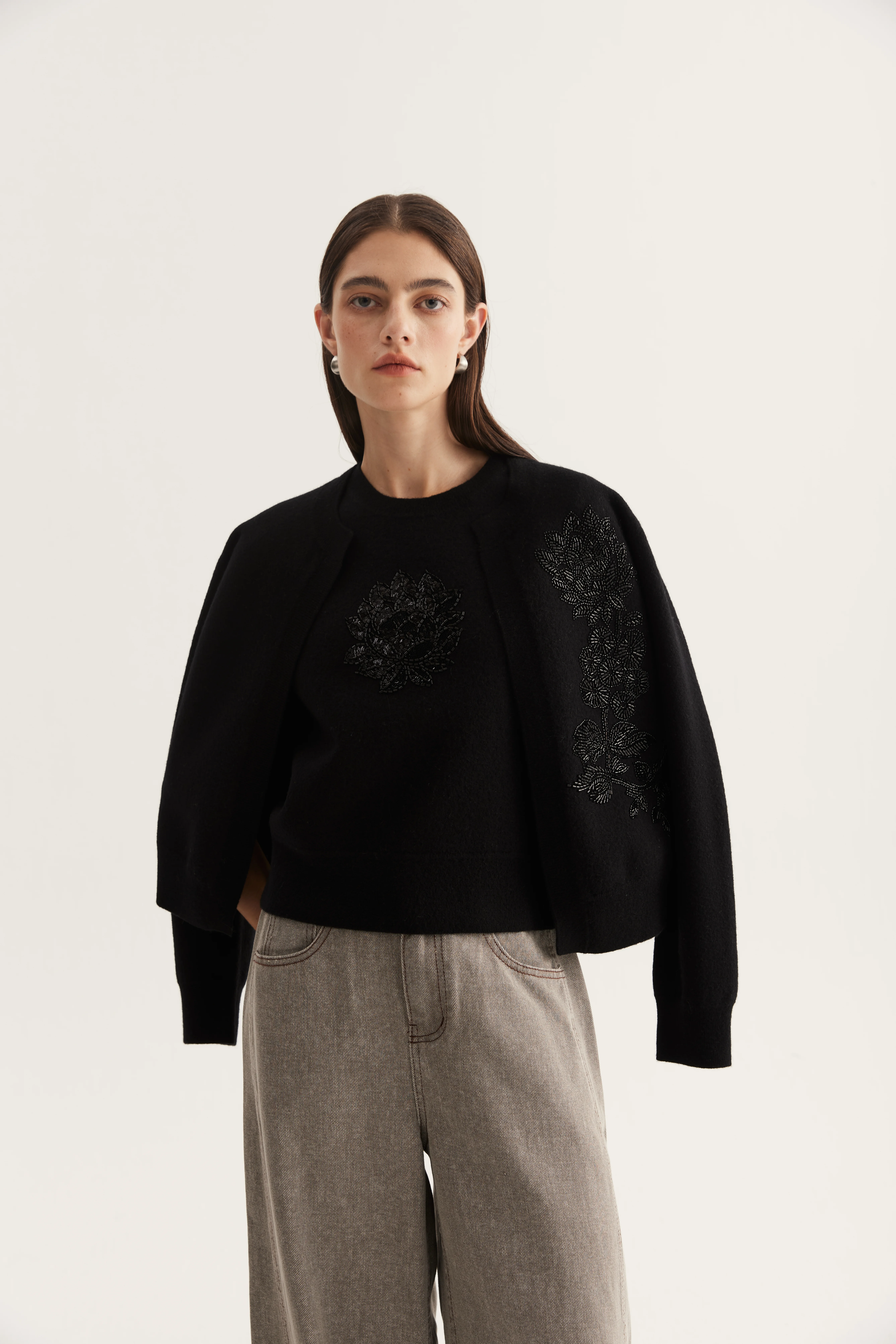 Decorated Cashmere Layering Top reference view 2