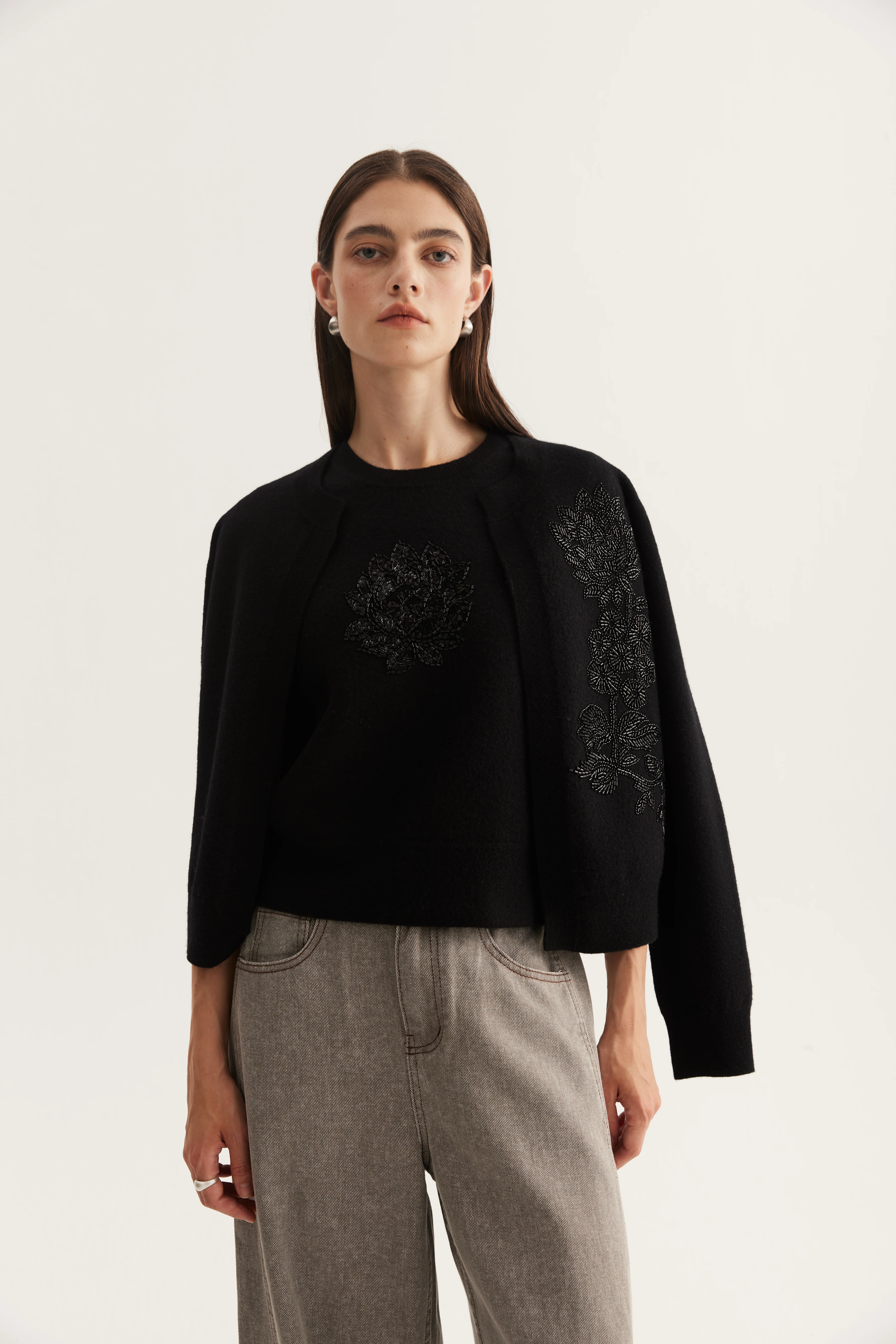 Decorated Cashmere Layering Top reference view 3