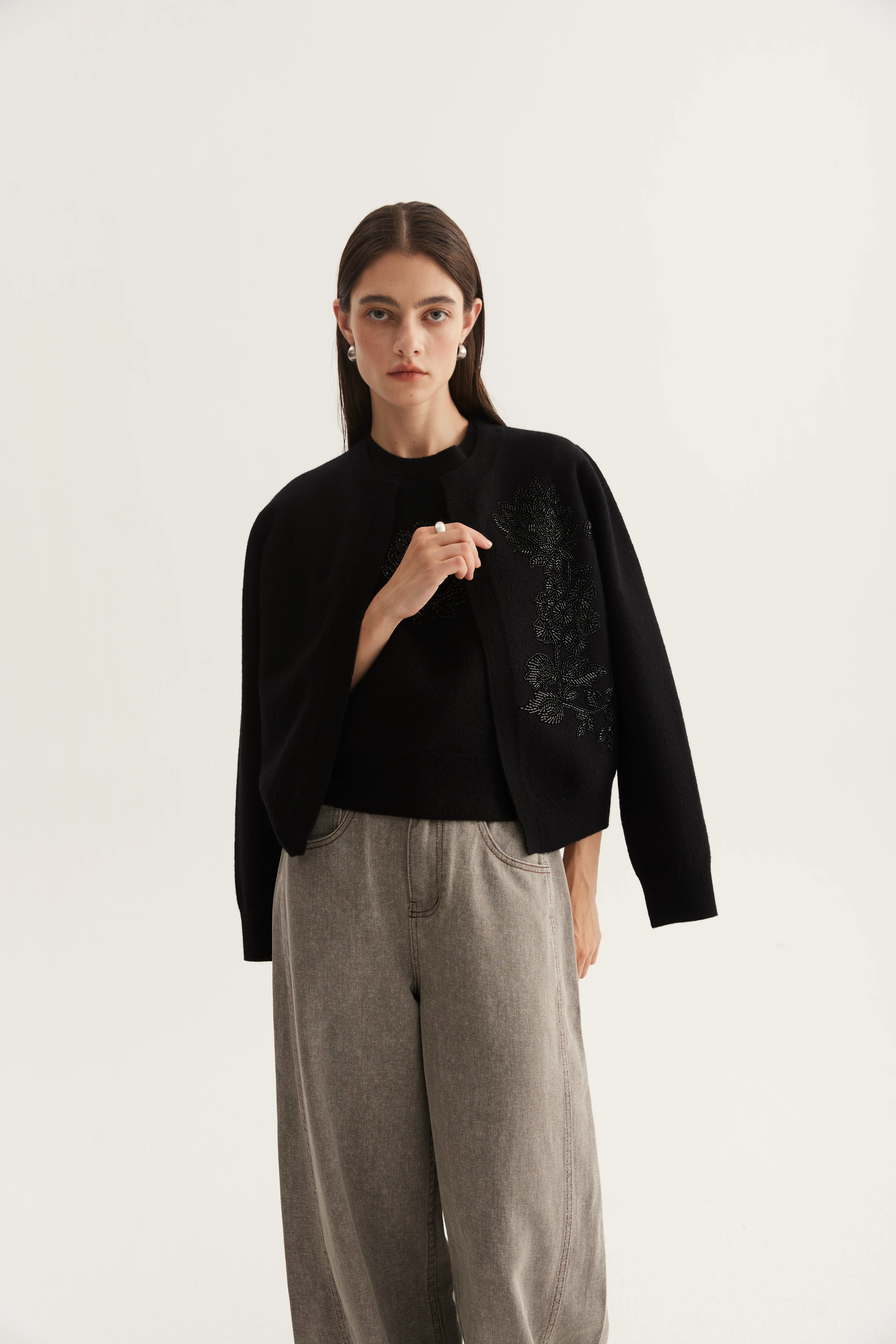 Decorated Cashmere Layering Top reference view 4