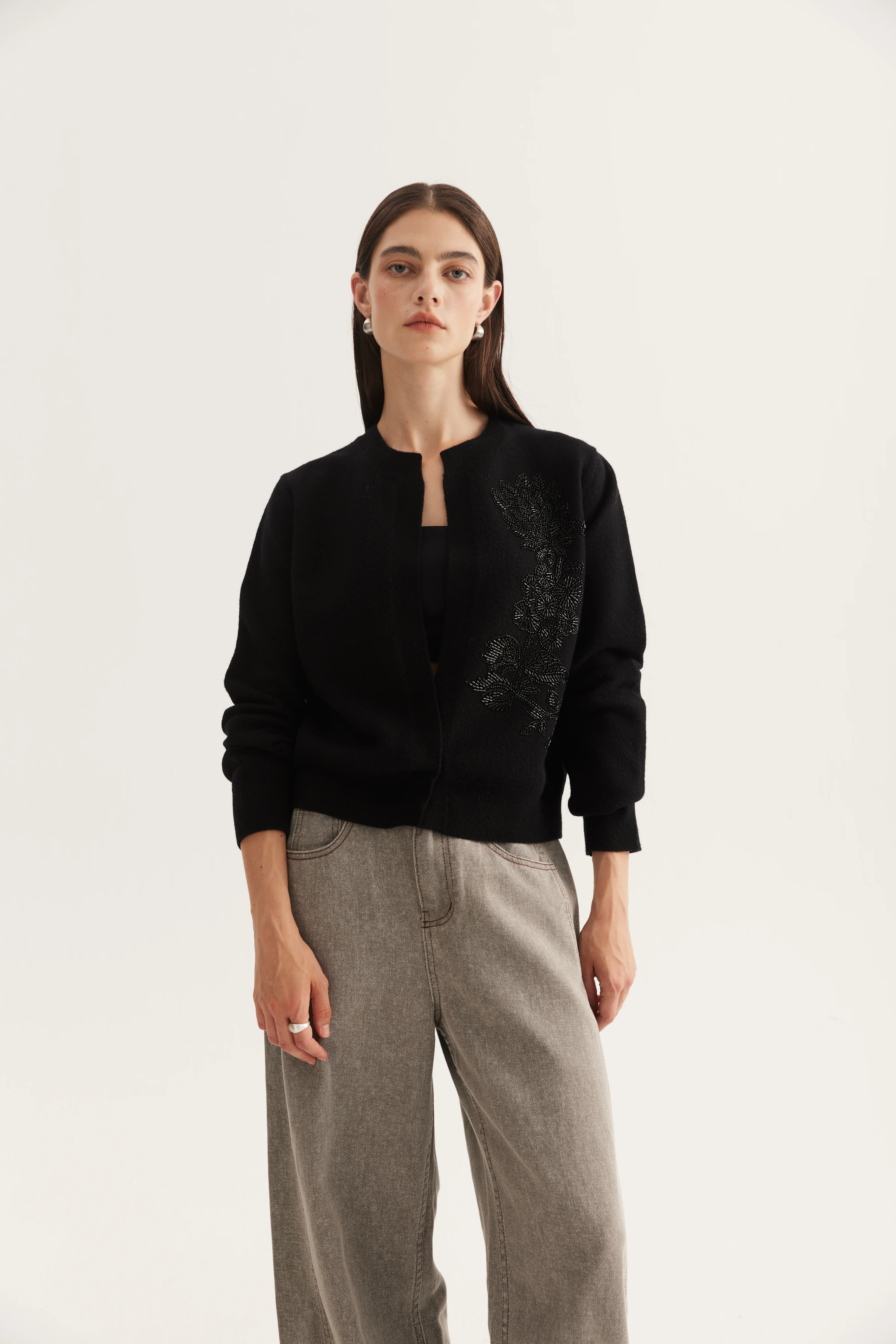 Decorated Cashmere Layering Top reference view 6