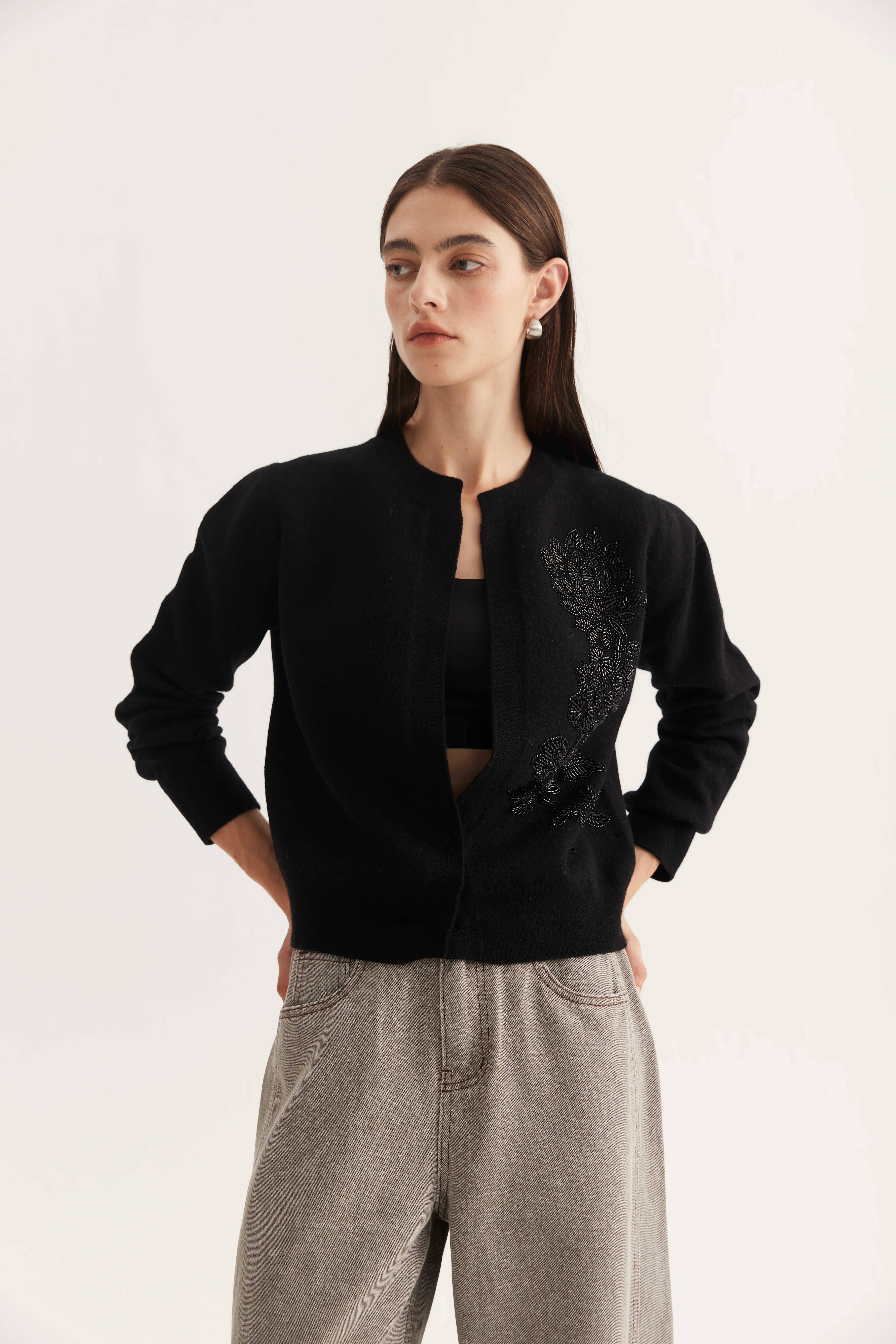 Decorated Cashmere Layering Top reference view 7