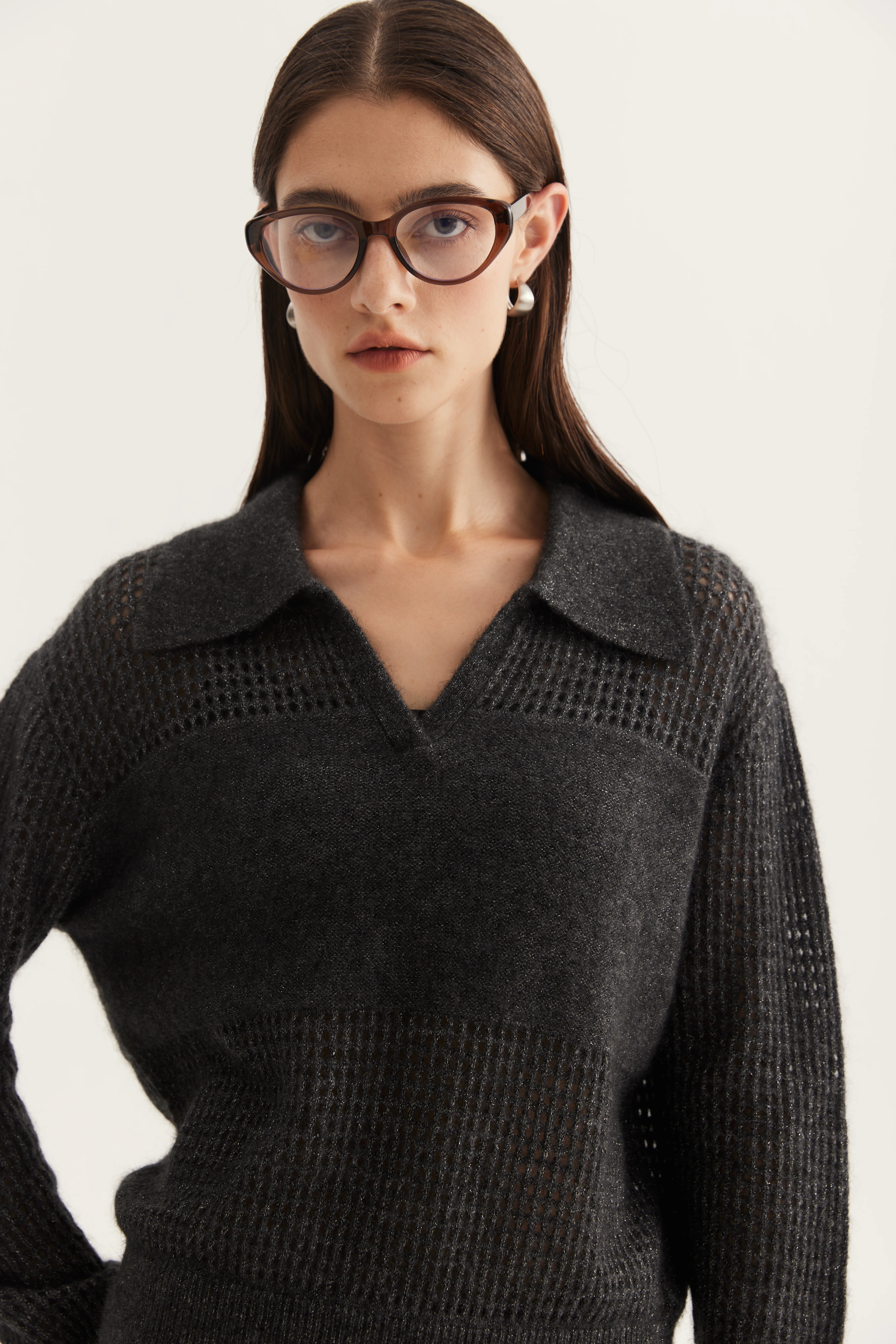 Cashmere-Blend Polo Matching Knit Set reference view 4