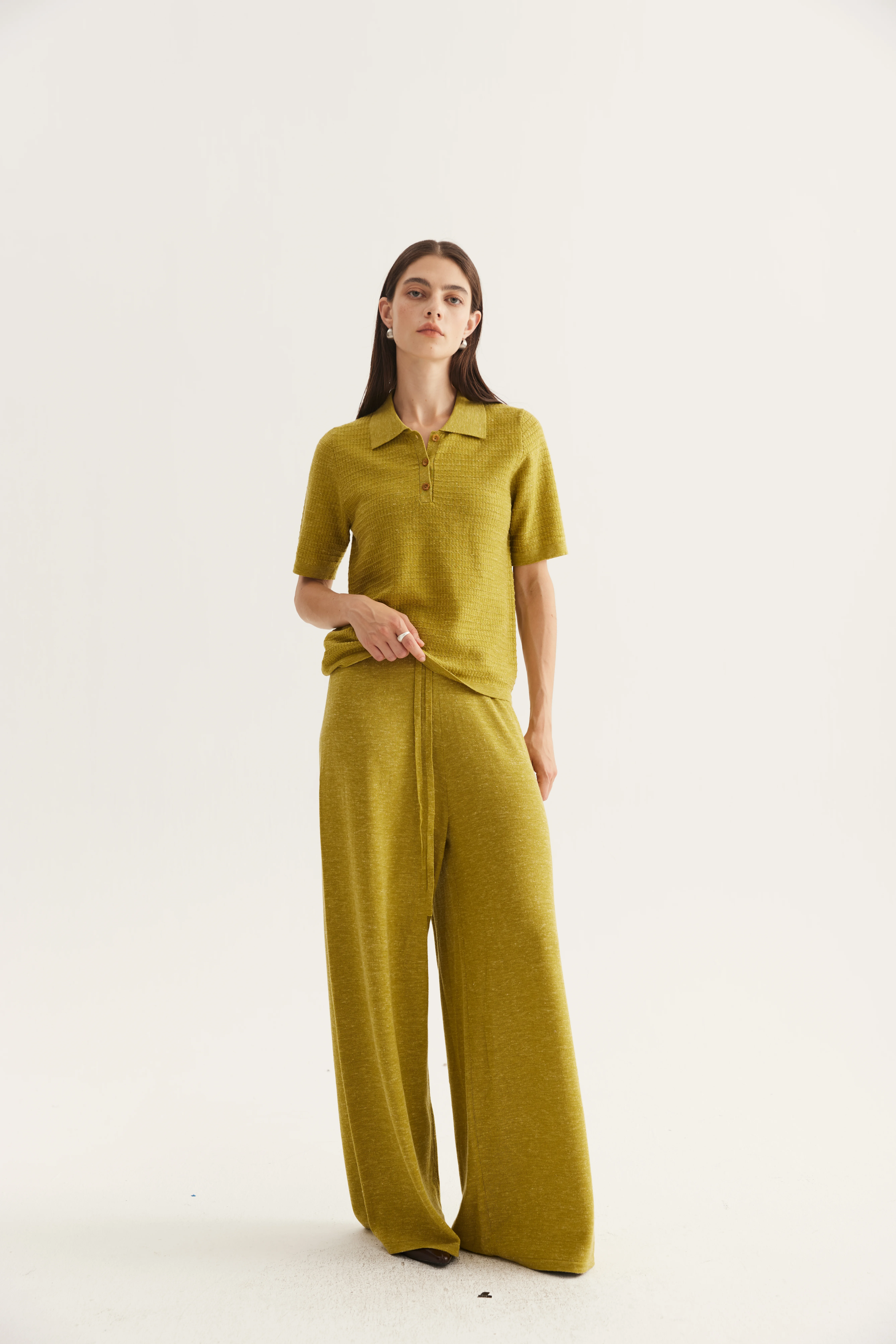 Wool Hemp Silk Polo Knit Set reference view 2