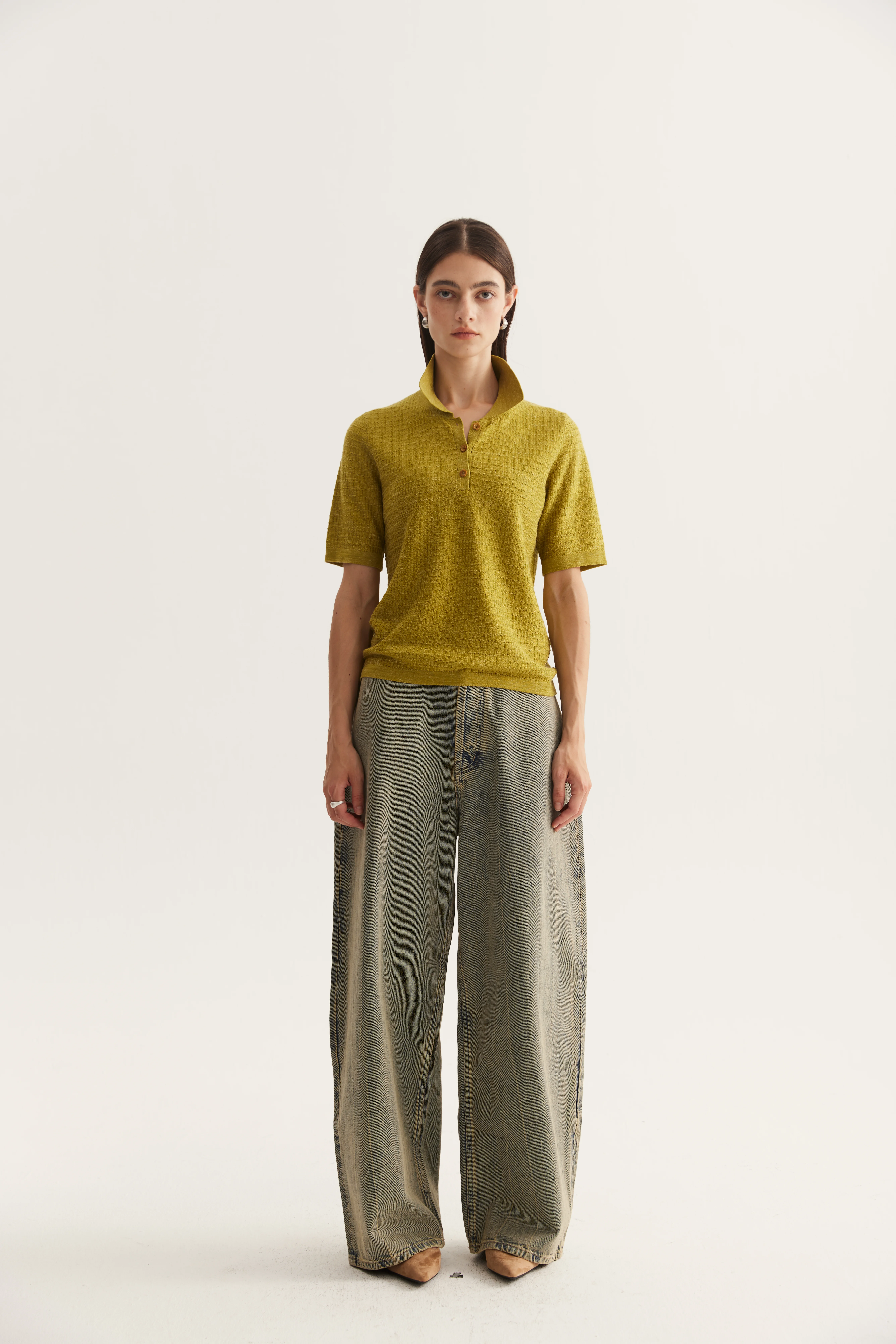 Wool Hemp Silk Polo Pullover product reference