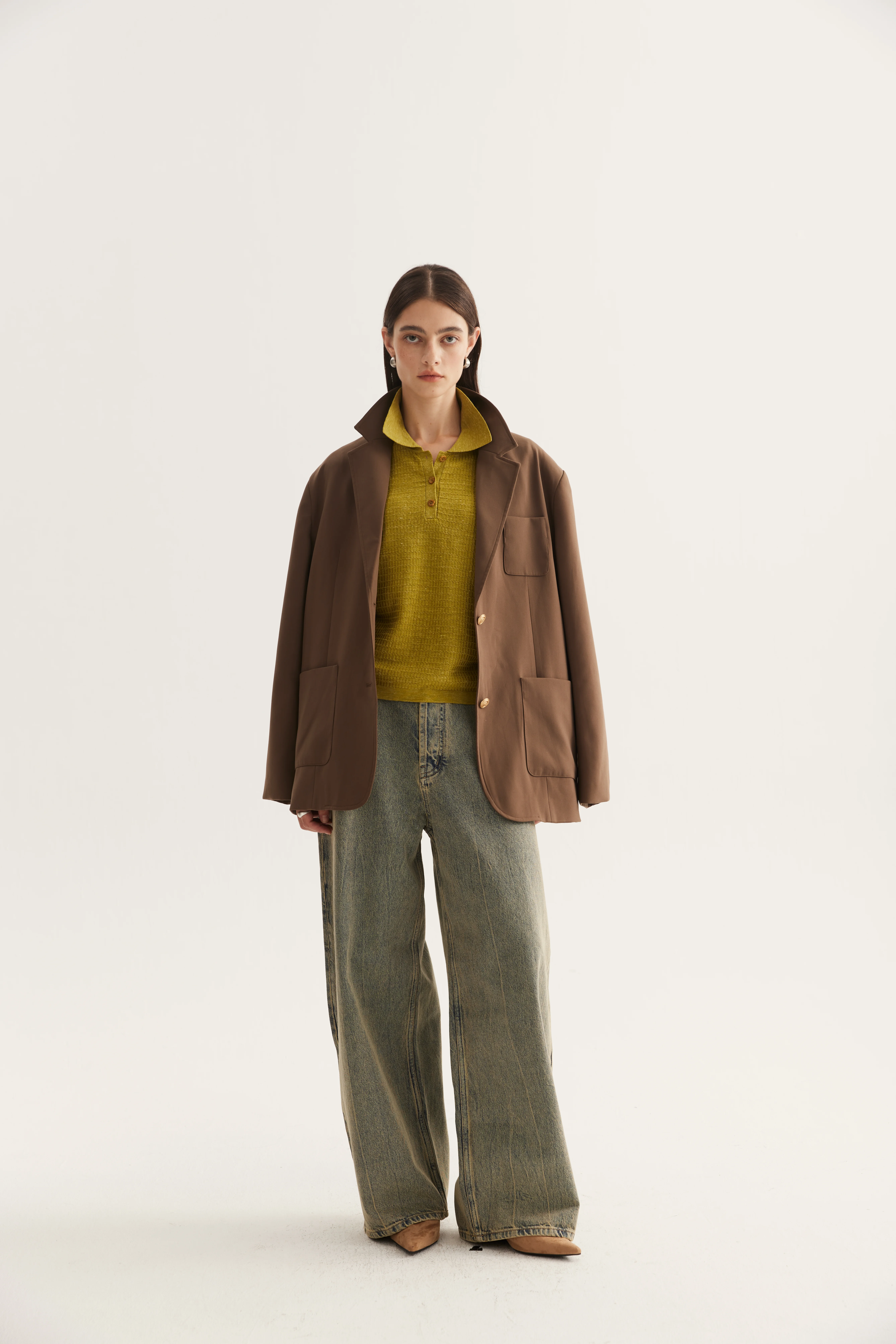 Wool Hemp Silk Polo Pullover reference view 2
