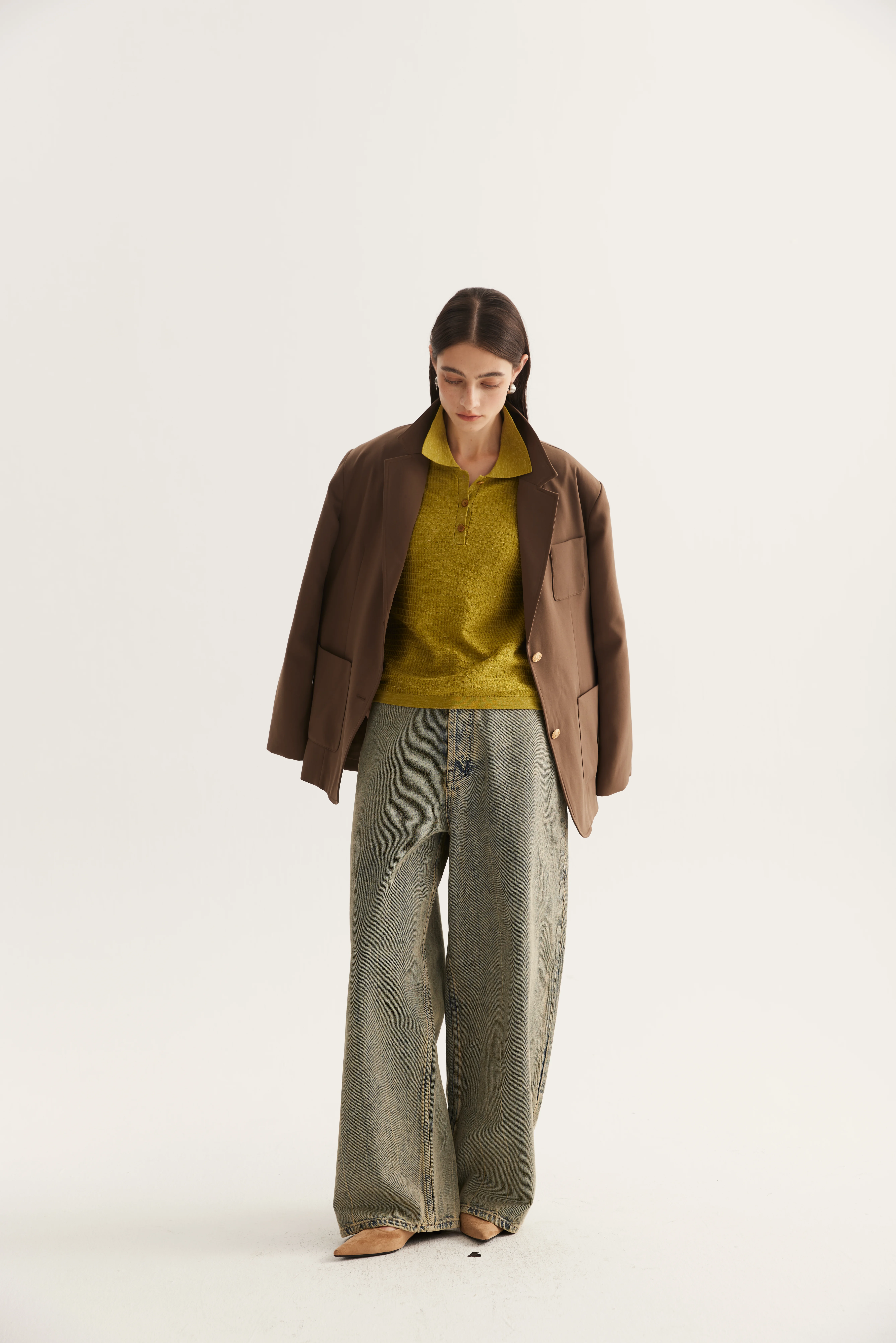 Wool Hemp Silk Polo Pullover reference view 3