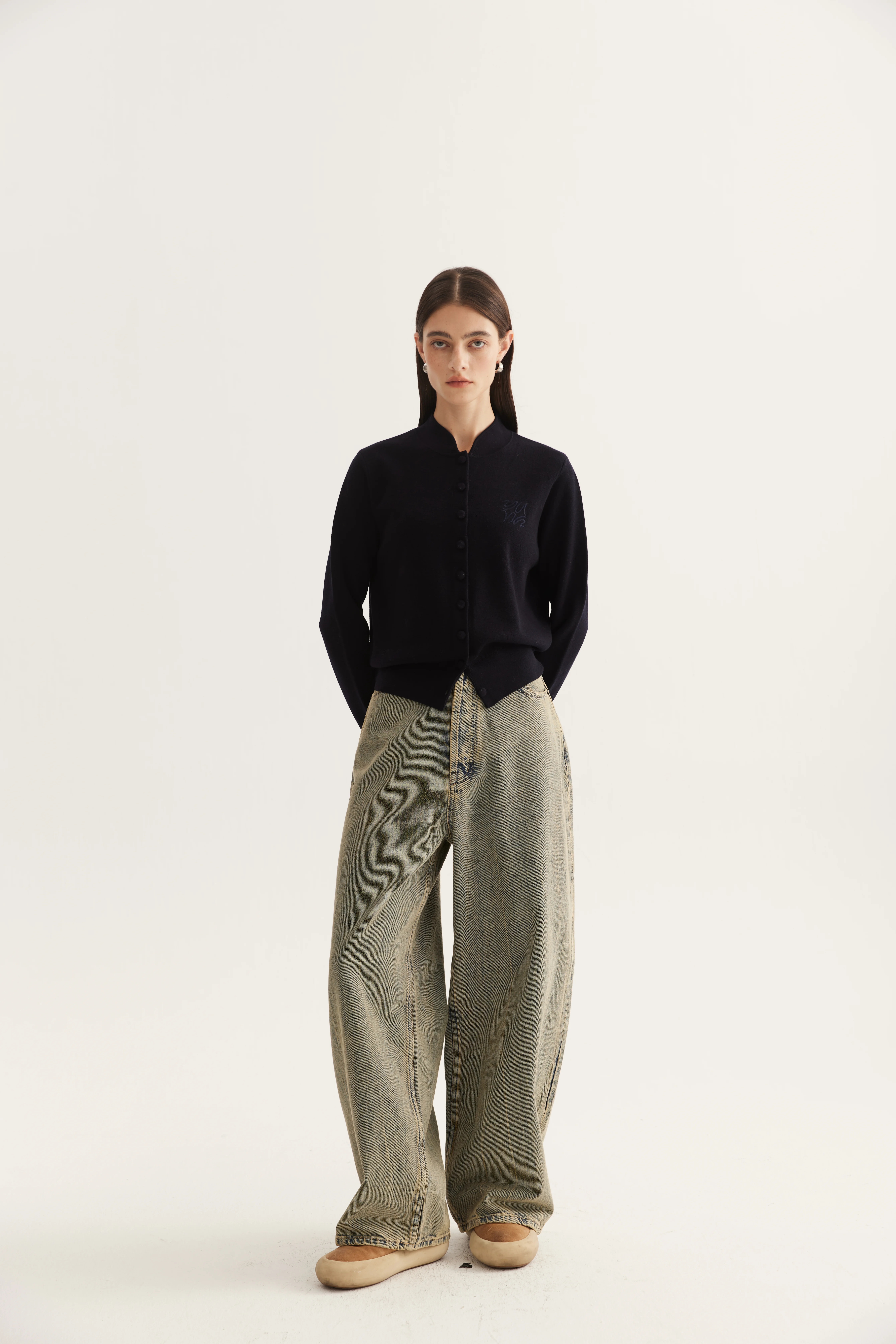 Chinese-Inspired Wool Cardigan product reference