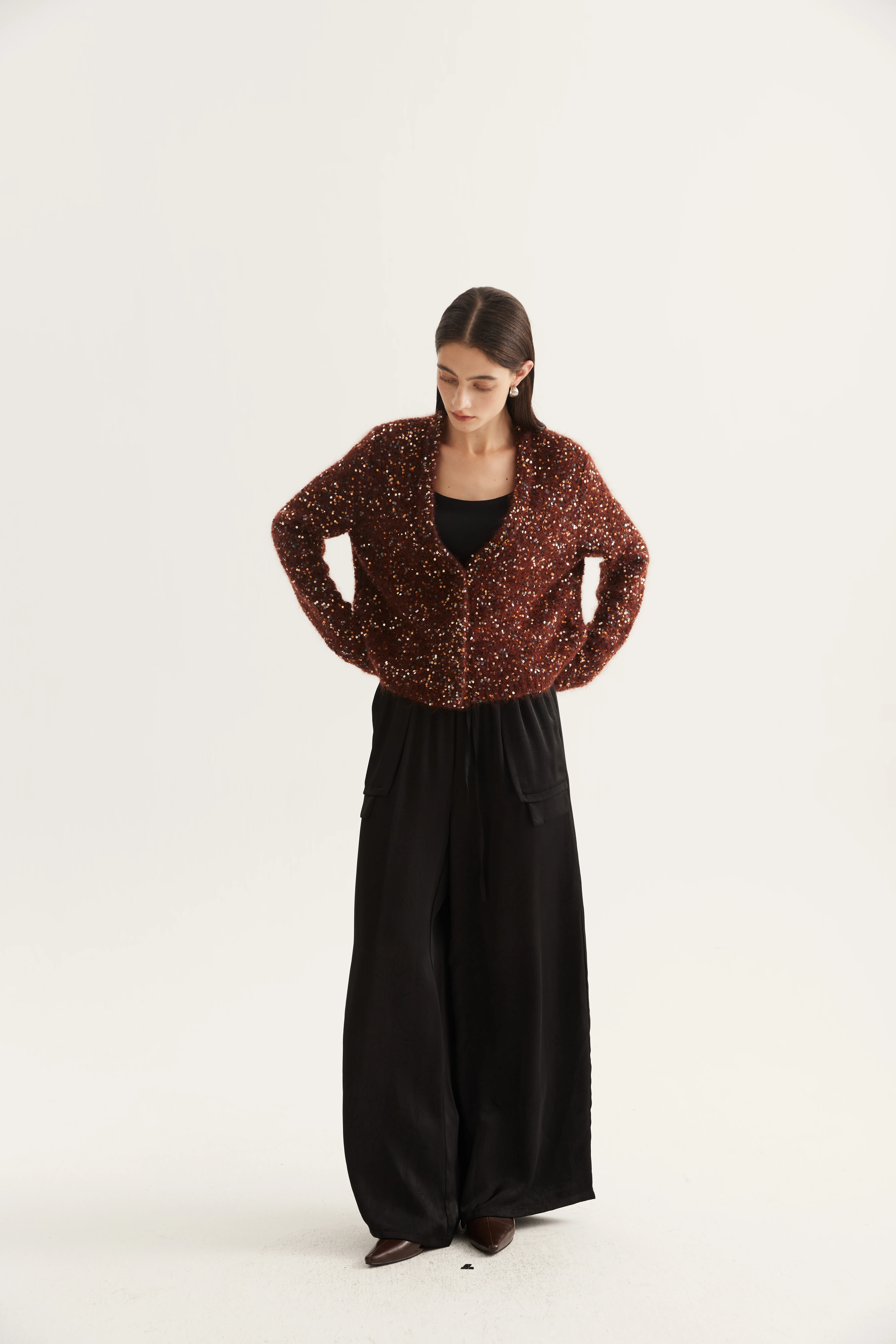 Mohair-Blend Sequined Cardigan product reference