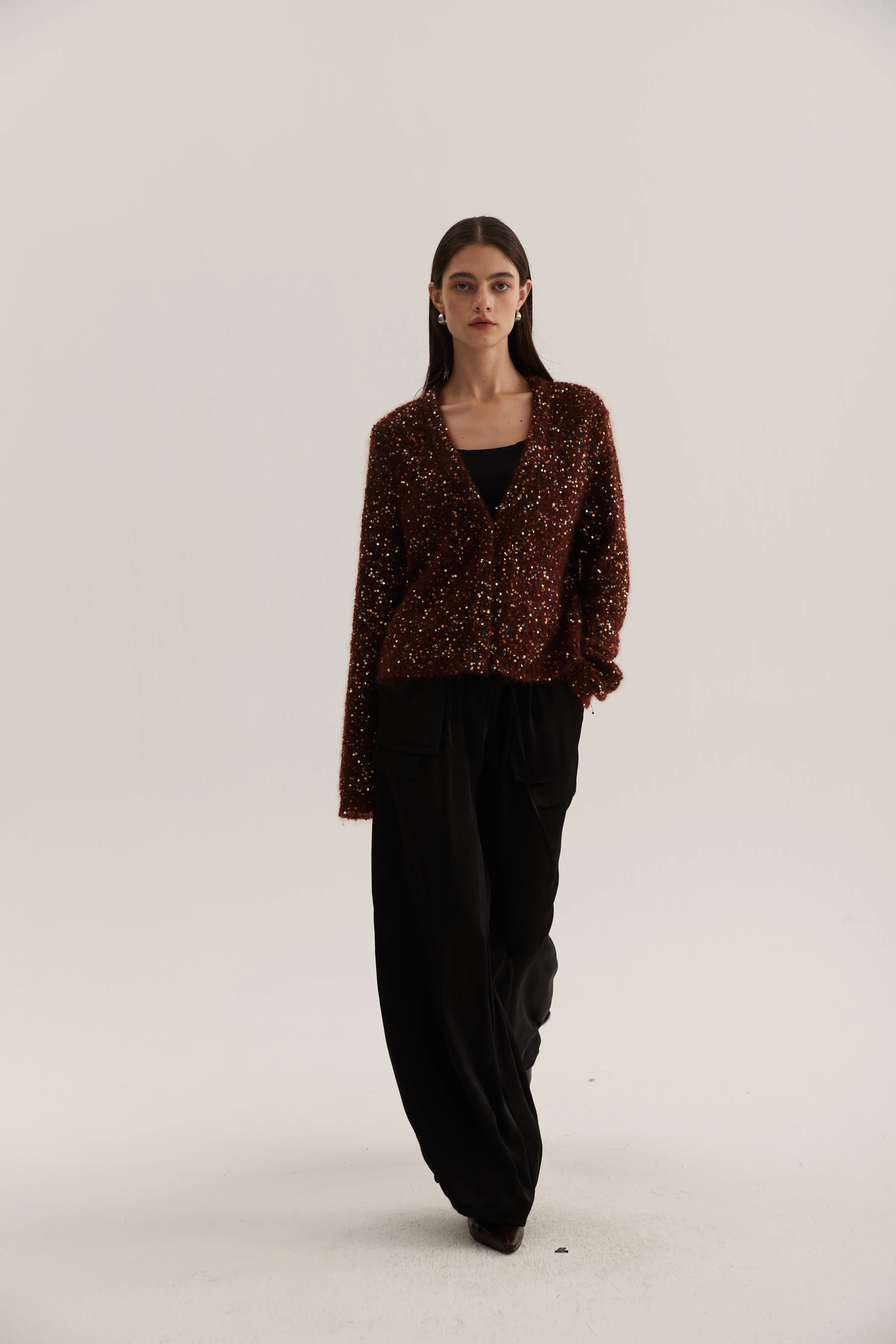 Mohair-Blend Sequined Cardigan reference view 5
