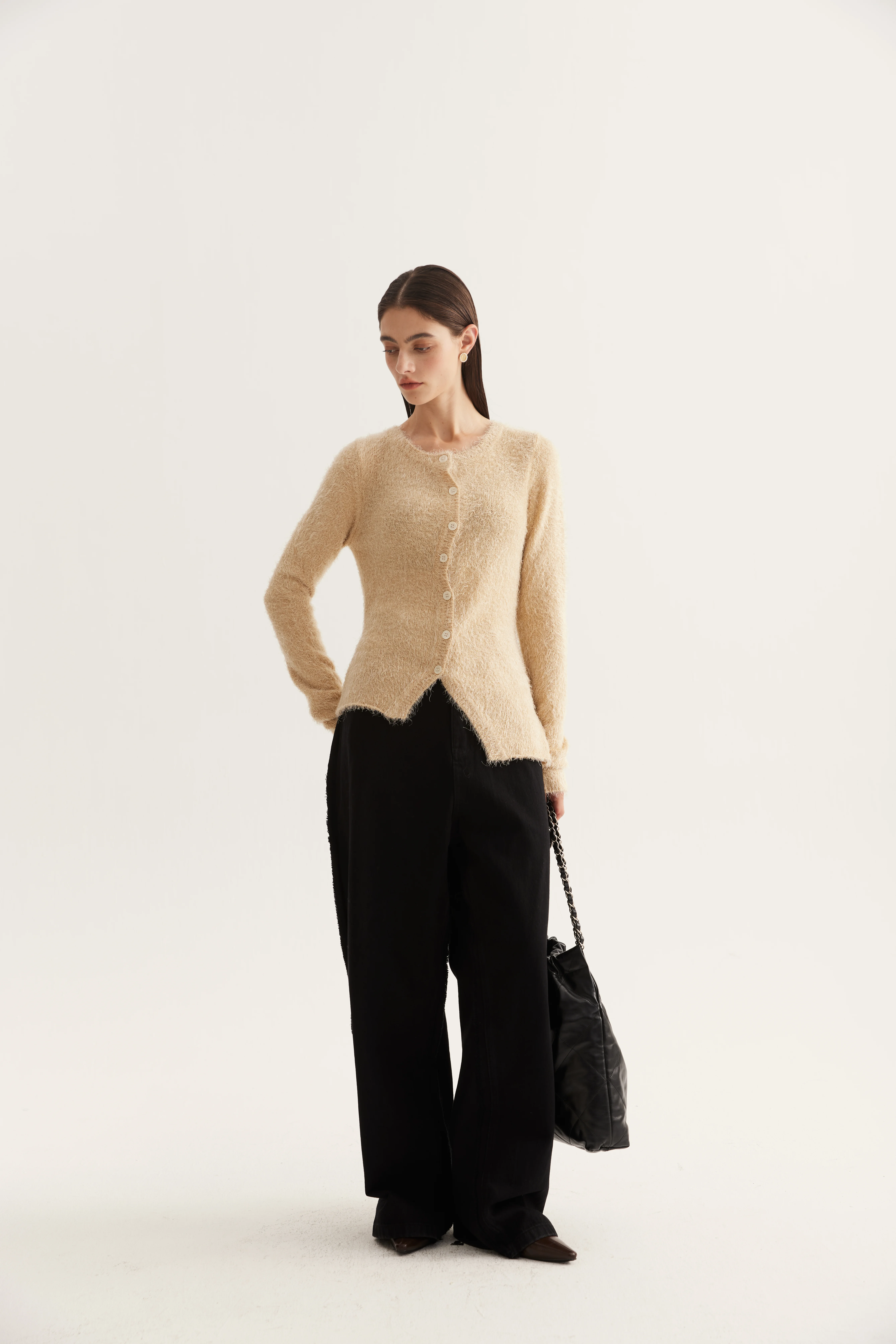 Asymmetric Silk Cashmere Cardigan product reference