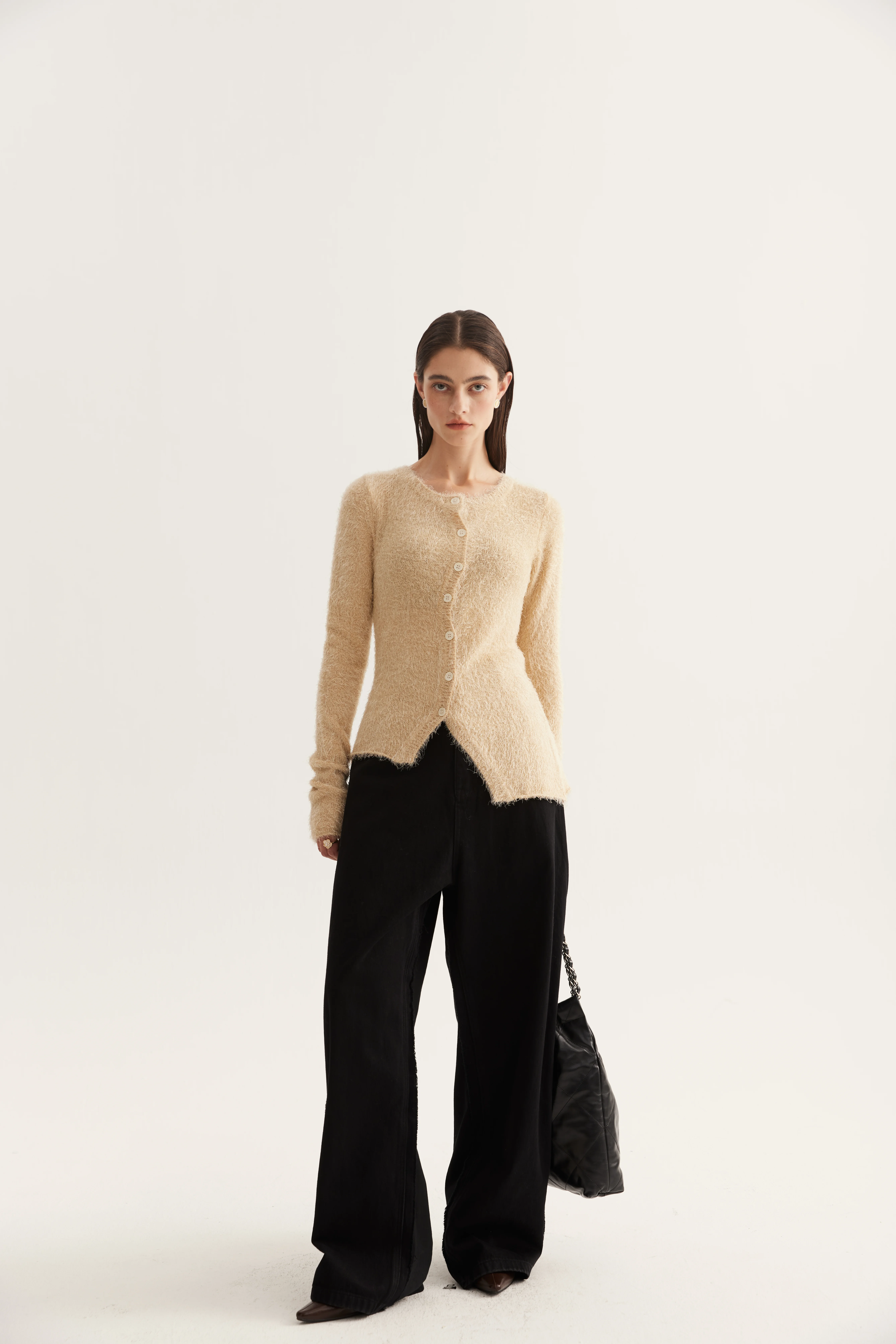 Asymmetric Silk Cashmere Cardigan reference view 2