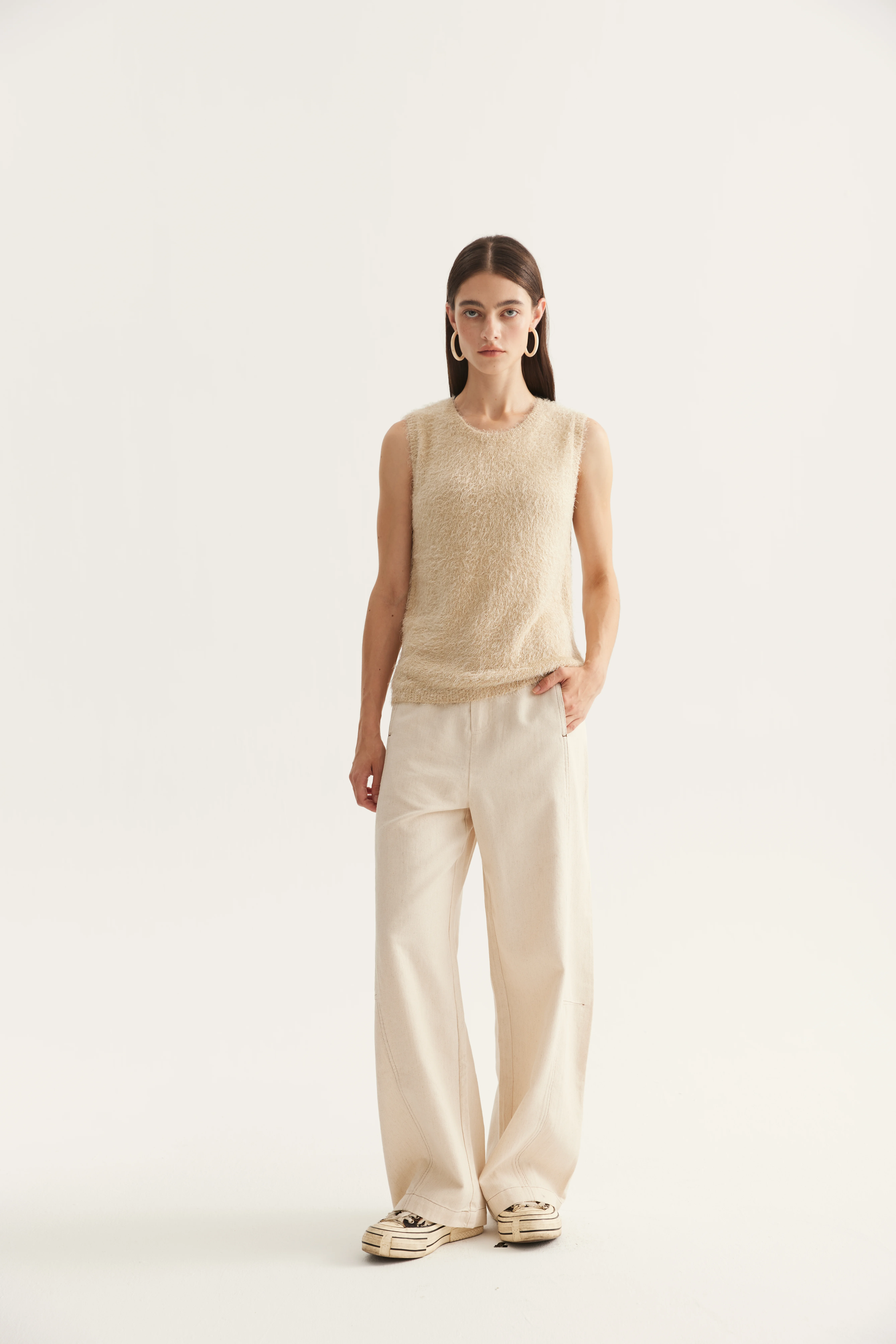 Raised-Surface Cashmere Silk Sweater Vest reference view 3