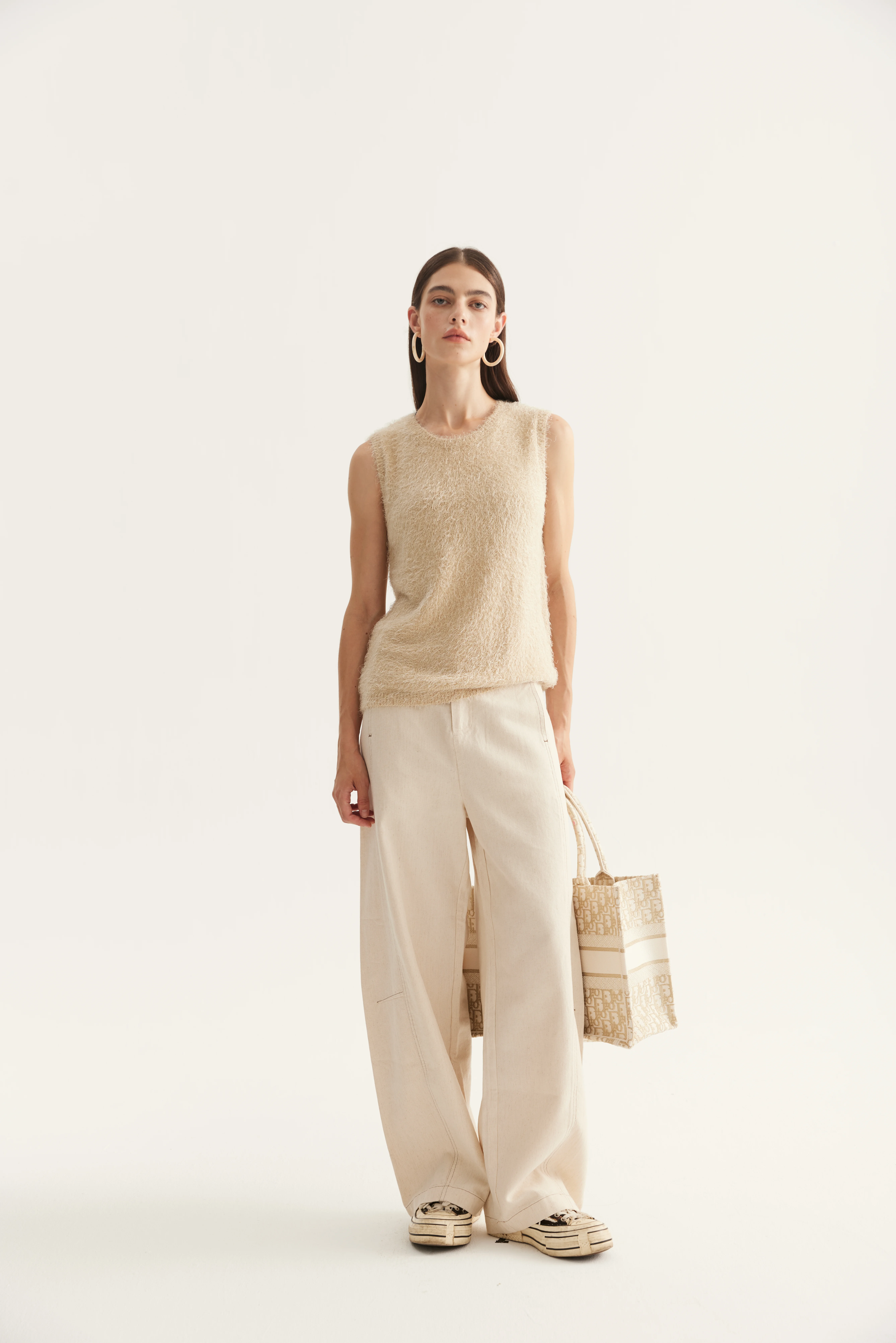 Raised-Surface Cashmere Silk Sweater Vest reference view 6