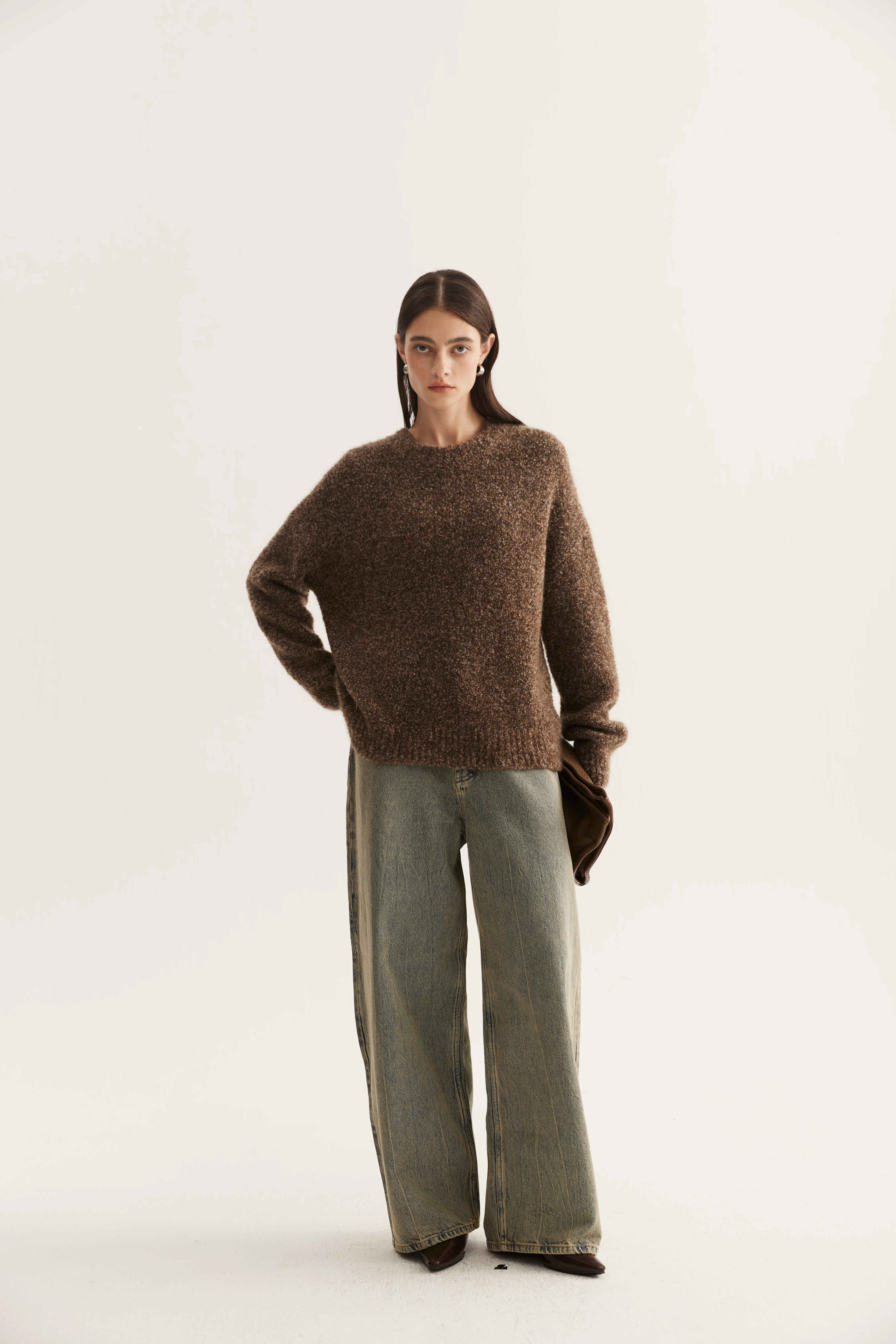 Boucle-Effect Cashmere Silk Pullover reference view 2