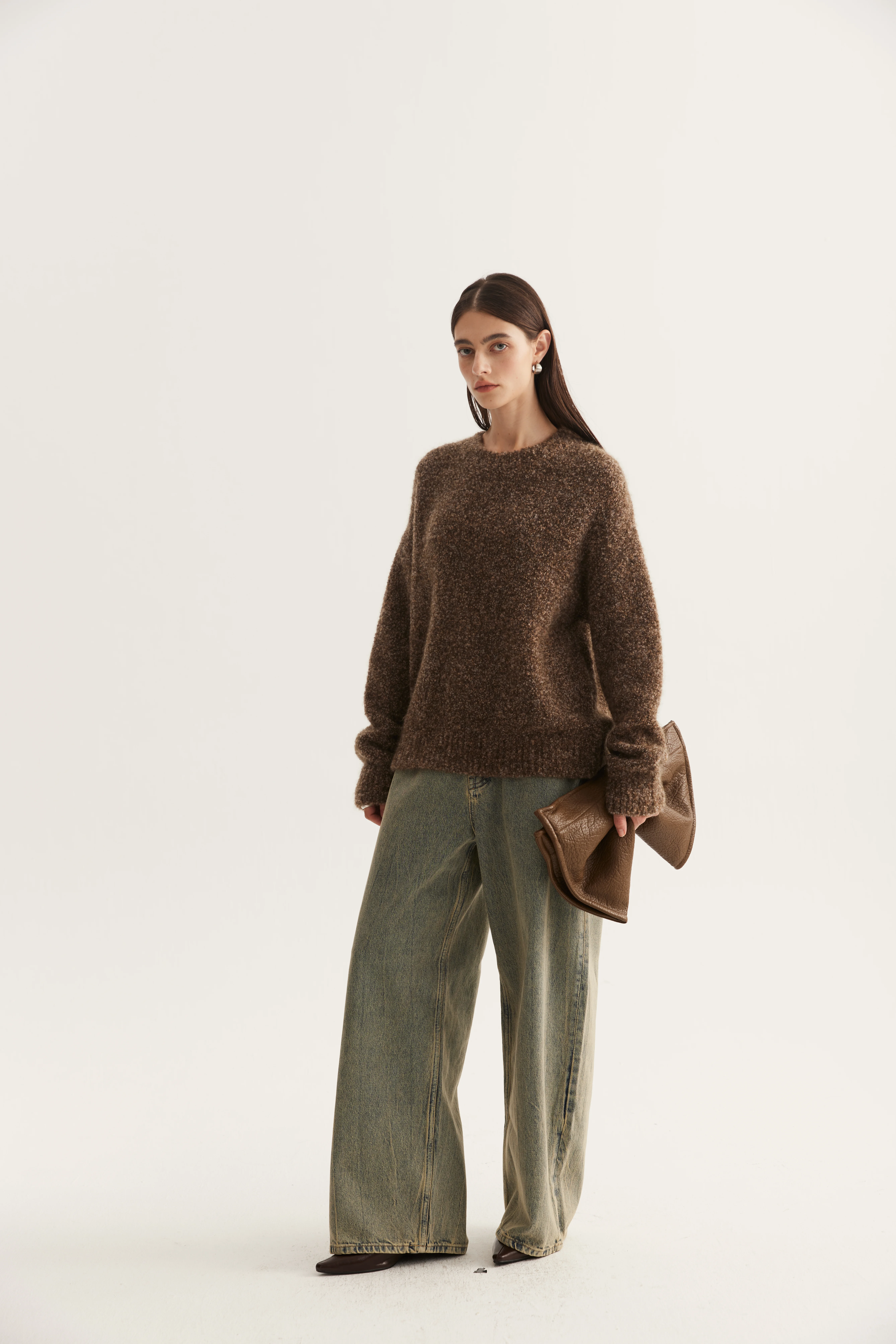 Boucle-Effect Cashmere Silk Pullover reference view 3