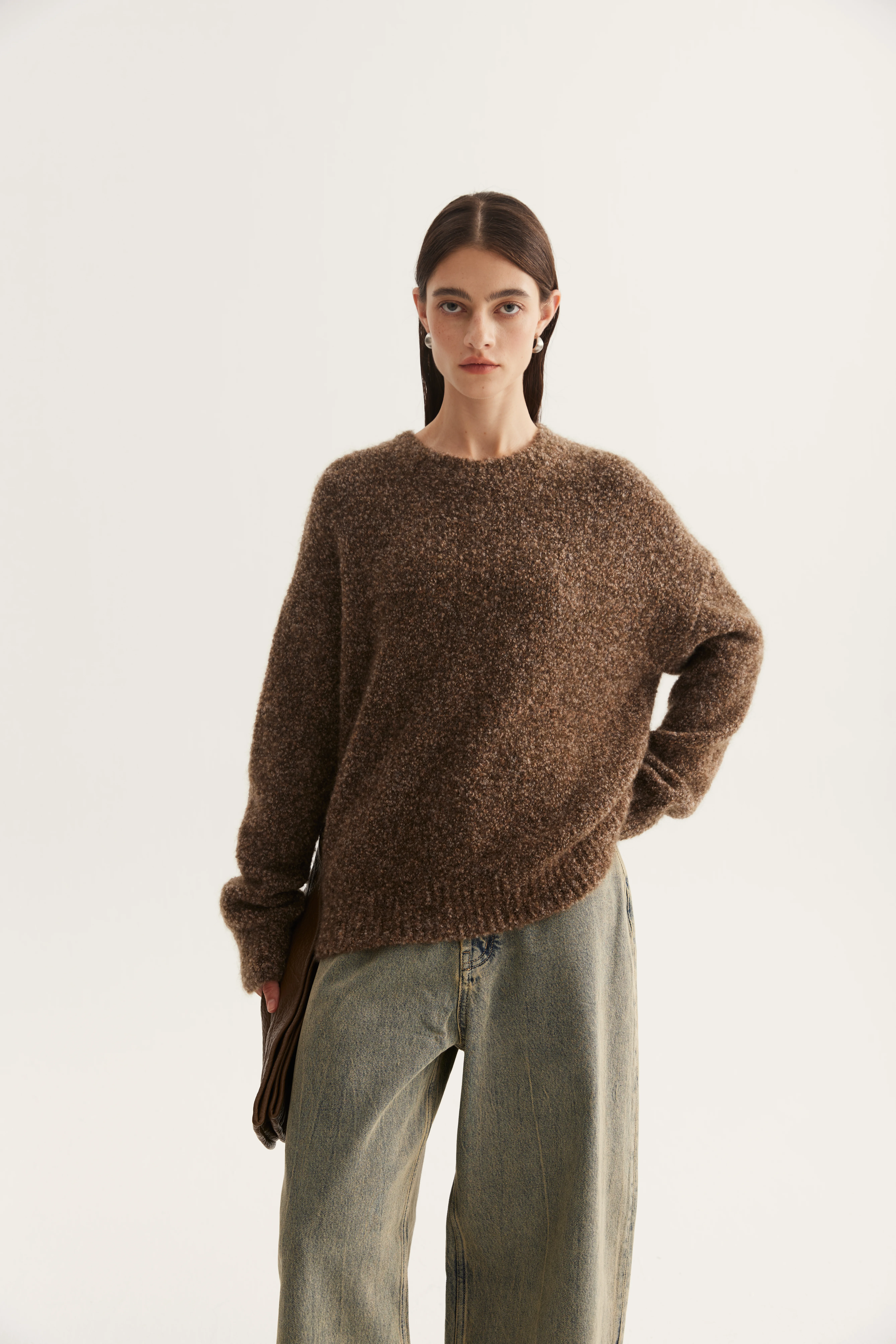 Boucle-Effect Cashmere Silk Pullover reference view 4