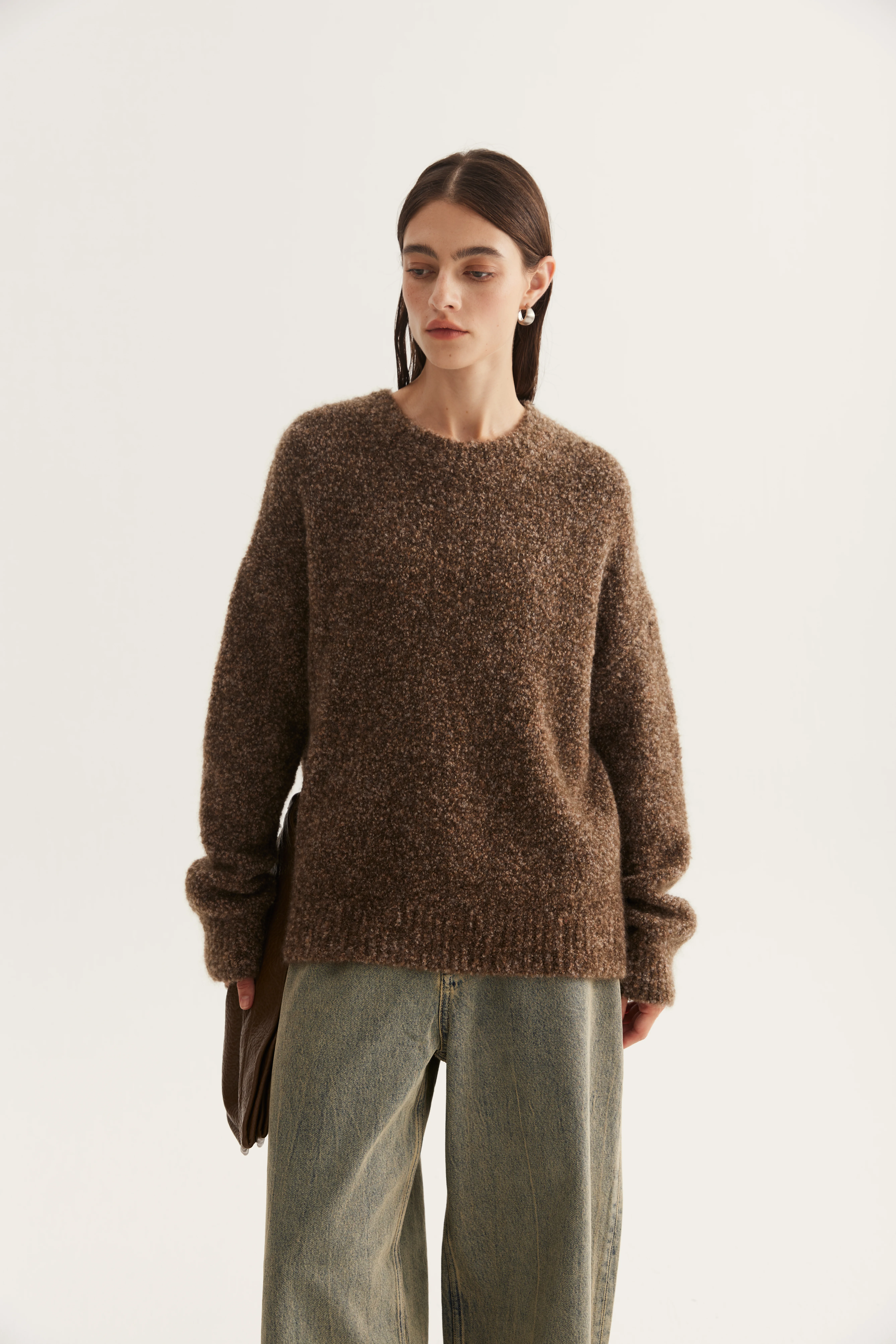 Boucle-Effect Cashmere Silk Pullover reference view 5