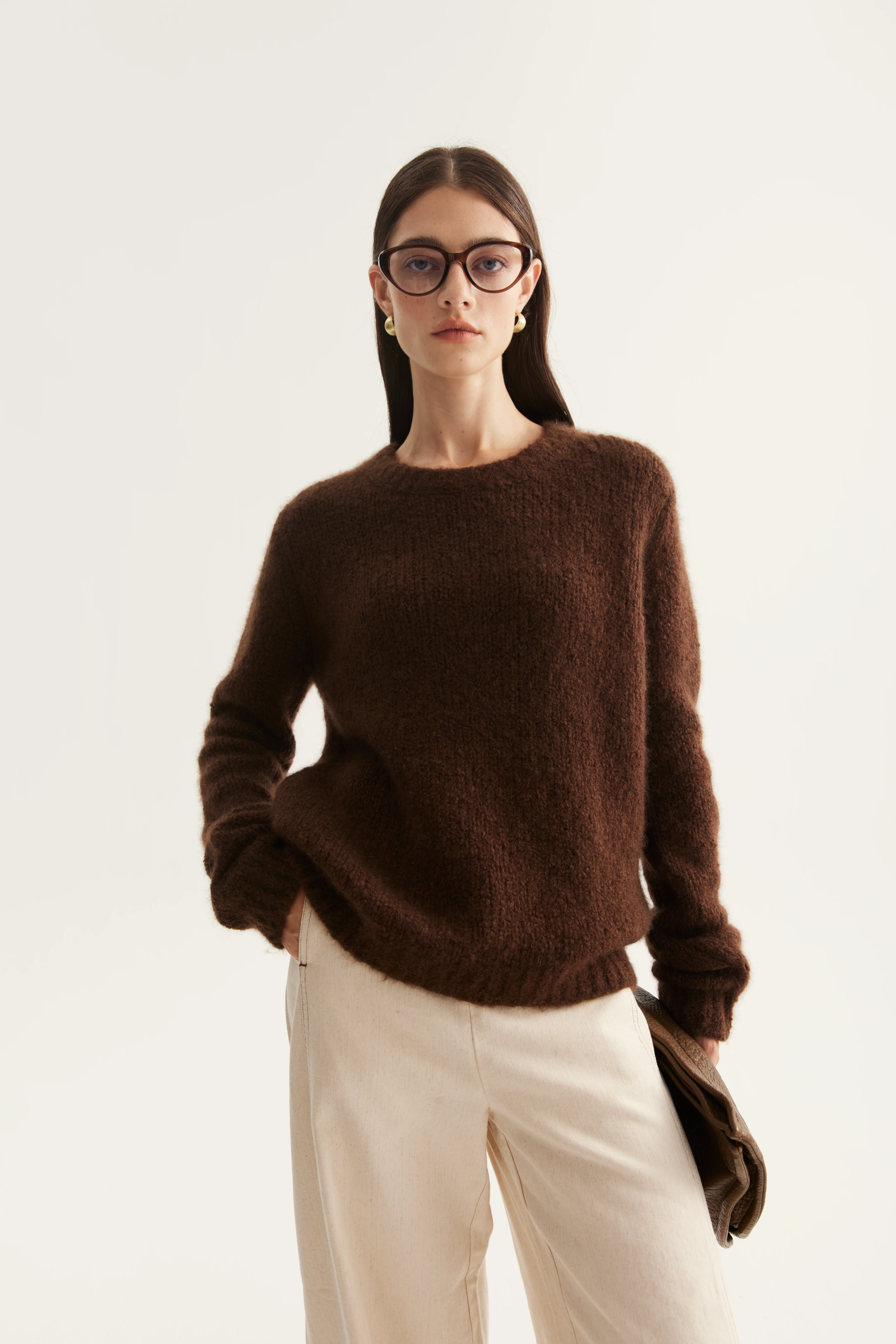 Cashmere Silk Crewneck Pullover reference view 5
