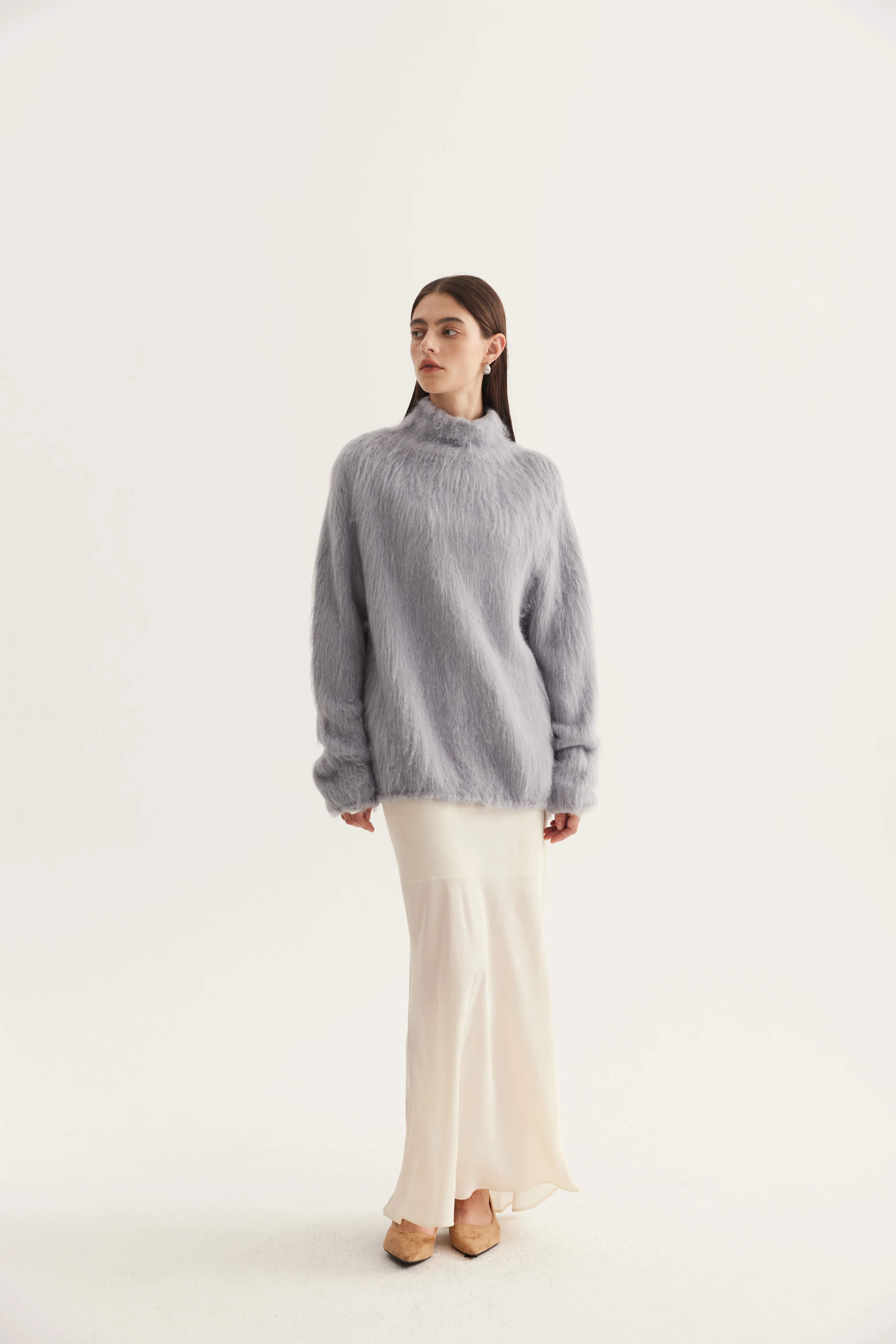 Brushed Mulberry Silk Pullover reference view 2