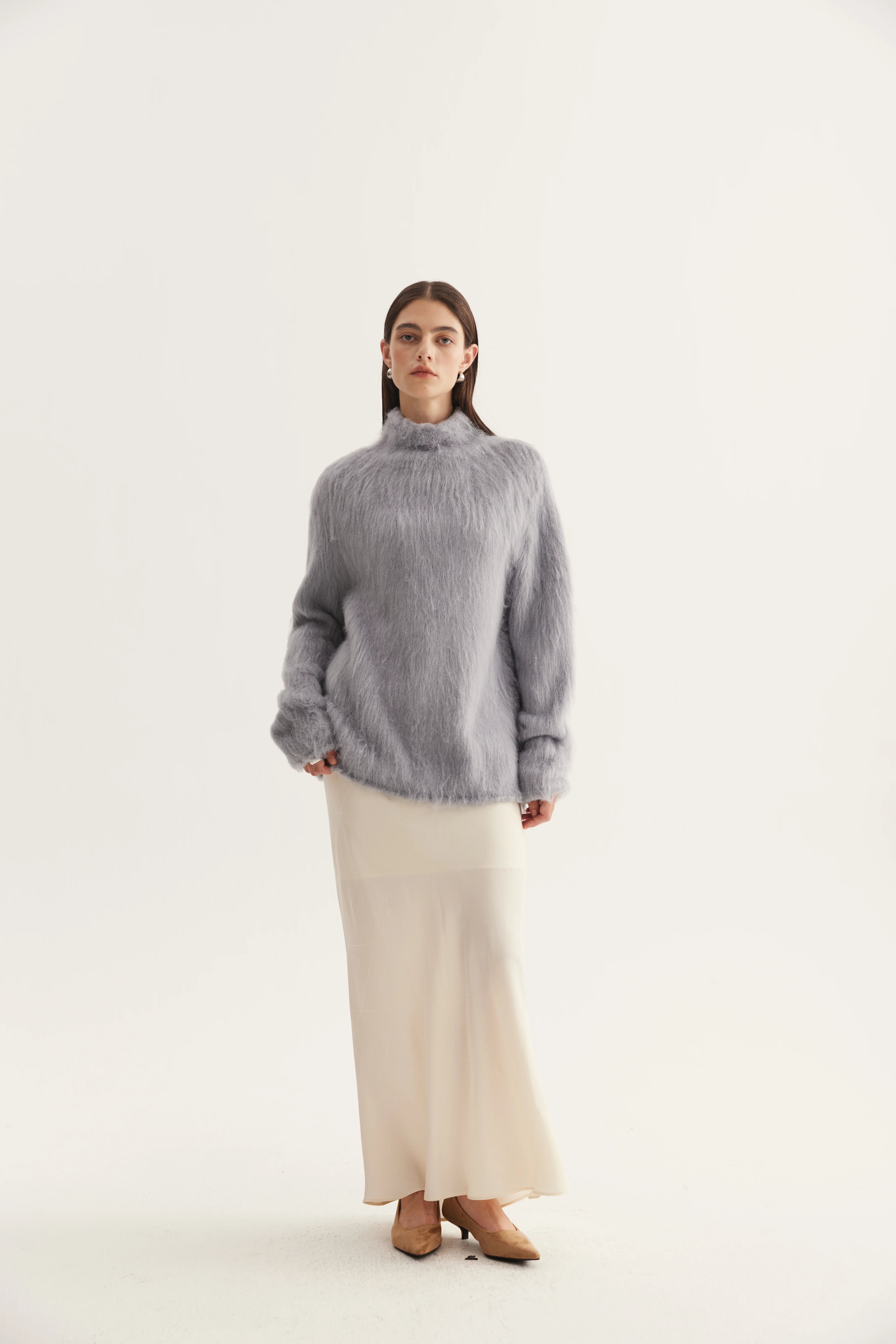 Brushed Mulberry Silk Pullover reference view 3