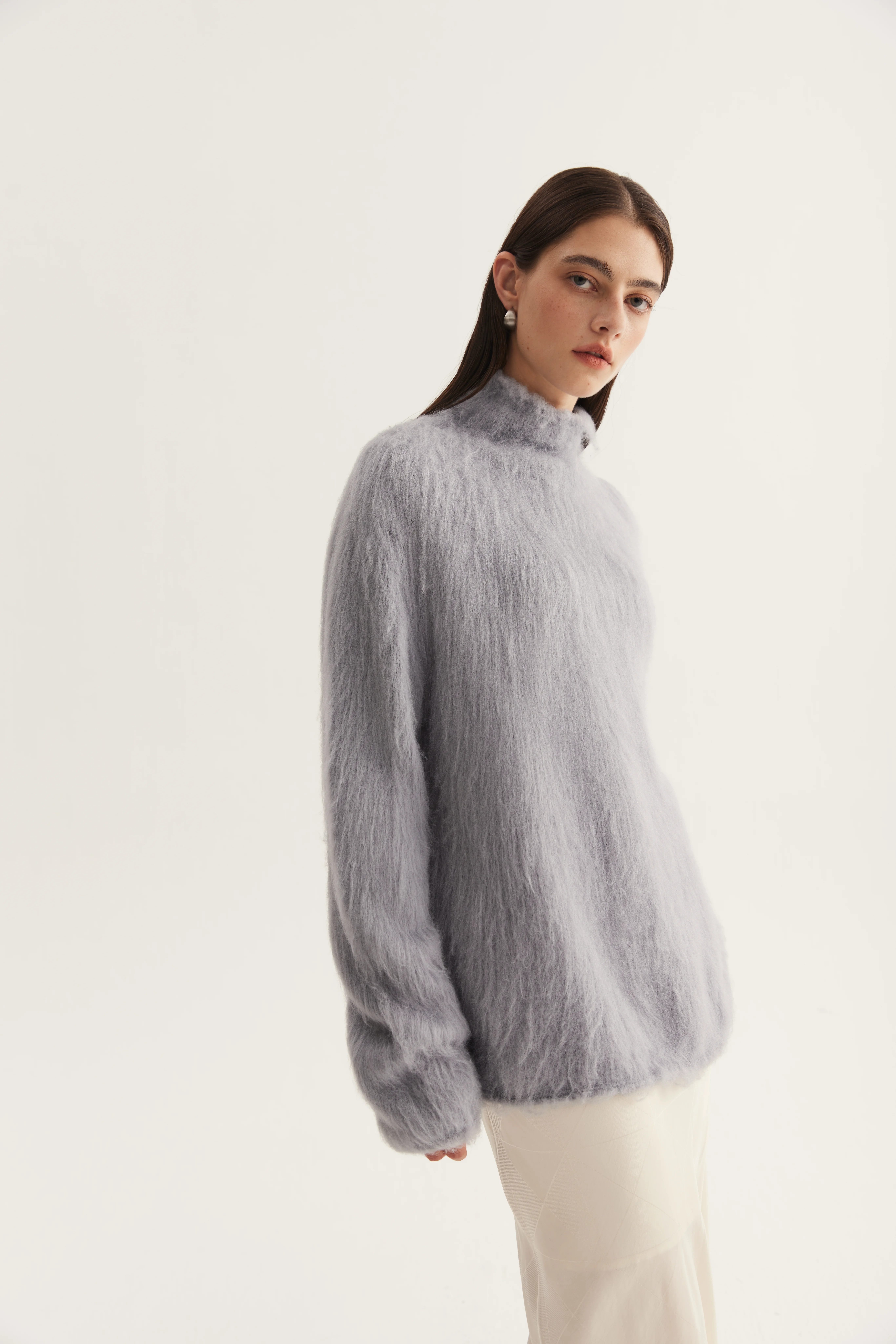 Brushed Mulberry Silk Pullover reference view 5
